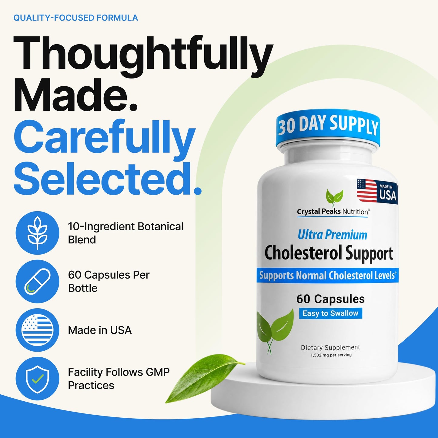 CRYSTAL PEAKS NUTRITION Cholesterol Supplement Capsule 60 Count