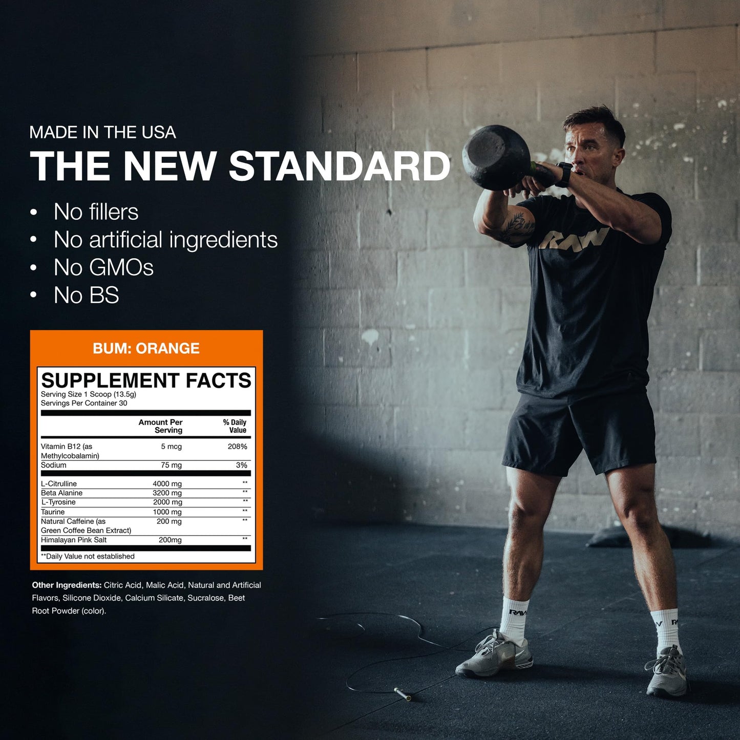 RAW Essential Pre-Workout Powder, 14.29 Ounce