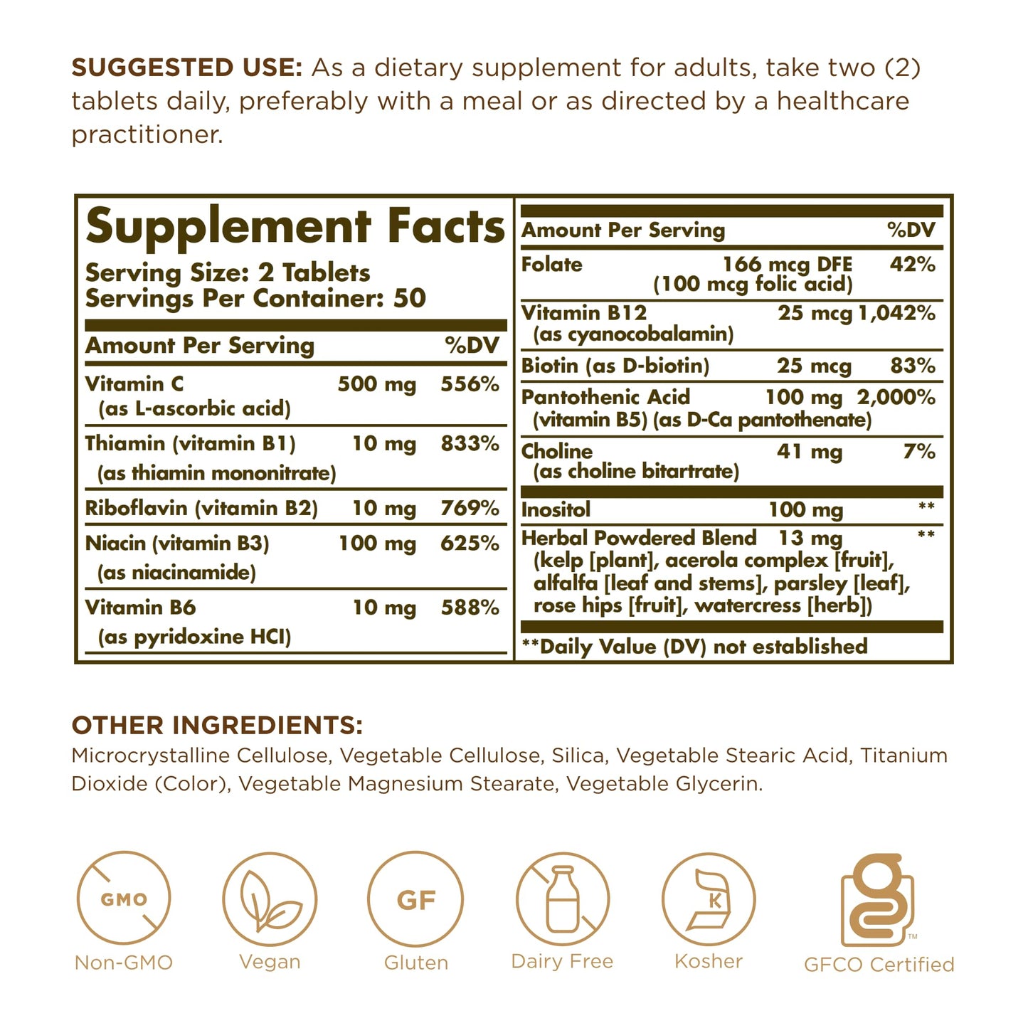 Solgar B-Complex with Vitamin C Stress Formula, 200 Tablets