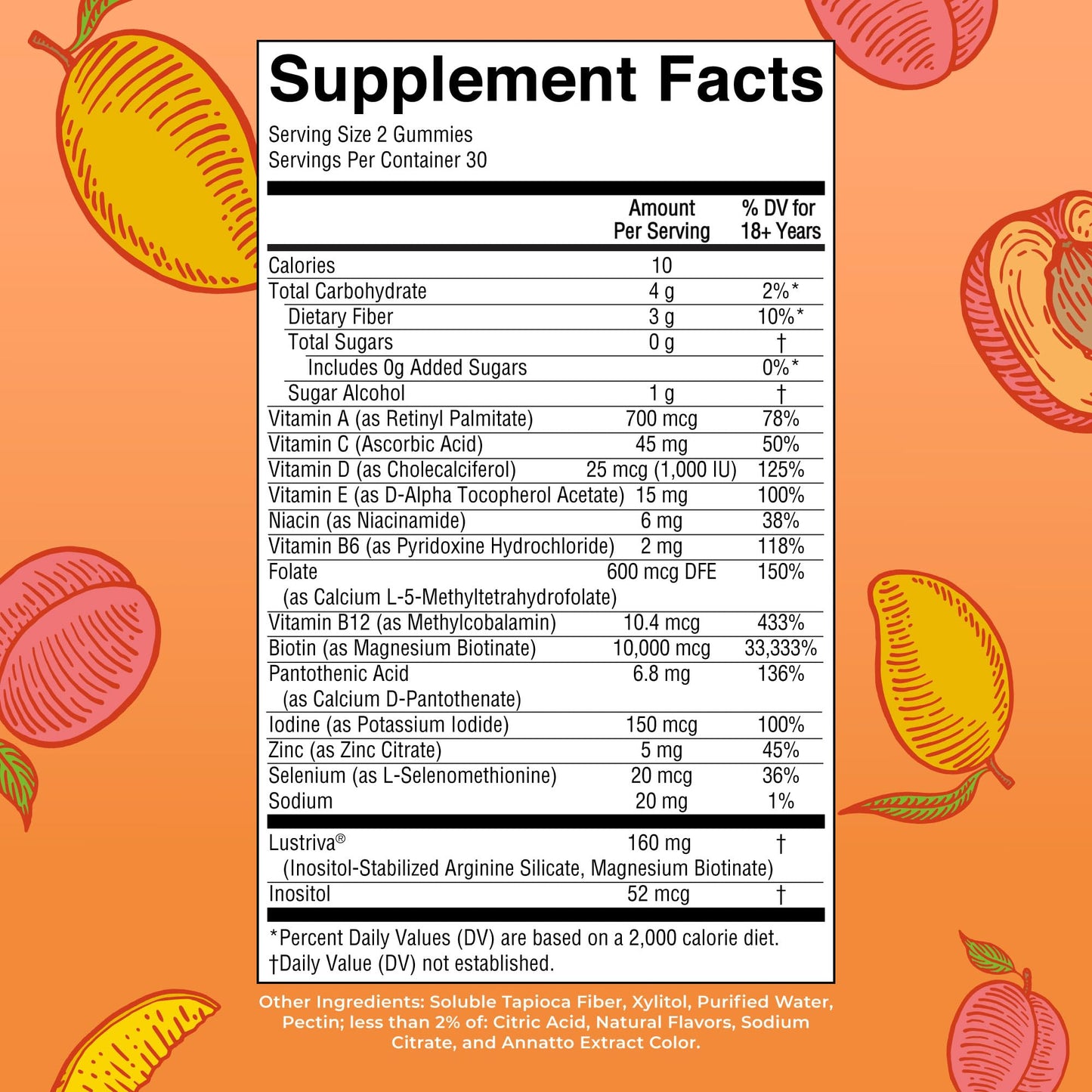MARYRUTH'S Multivitamin + Hair Growth Gummies 120 Count