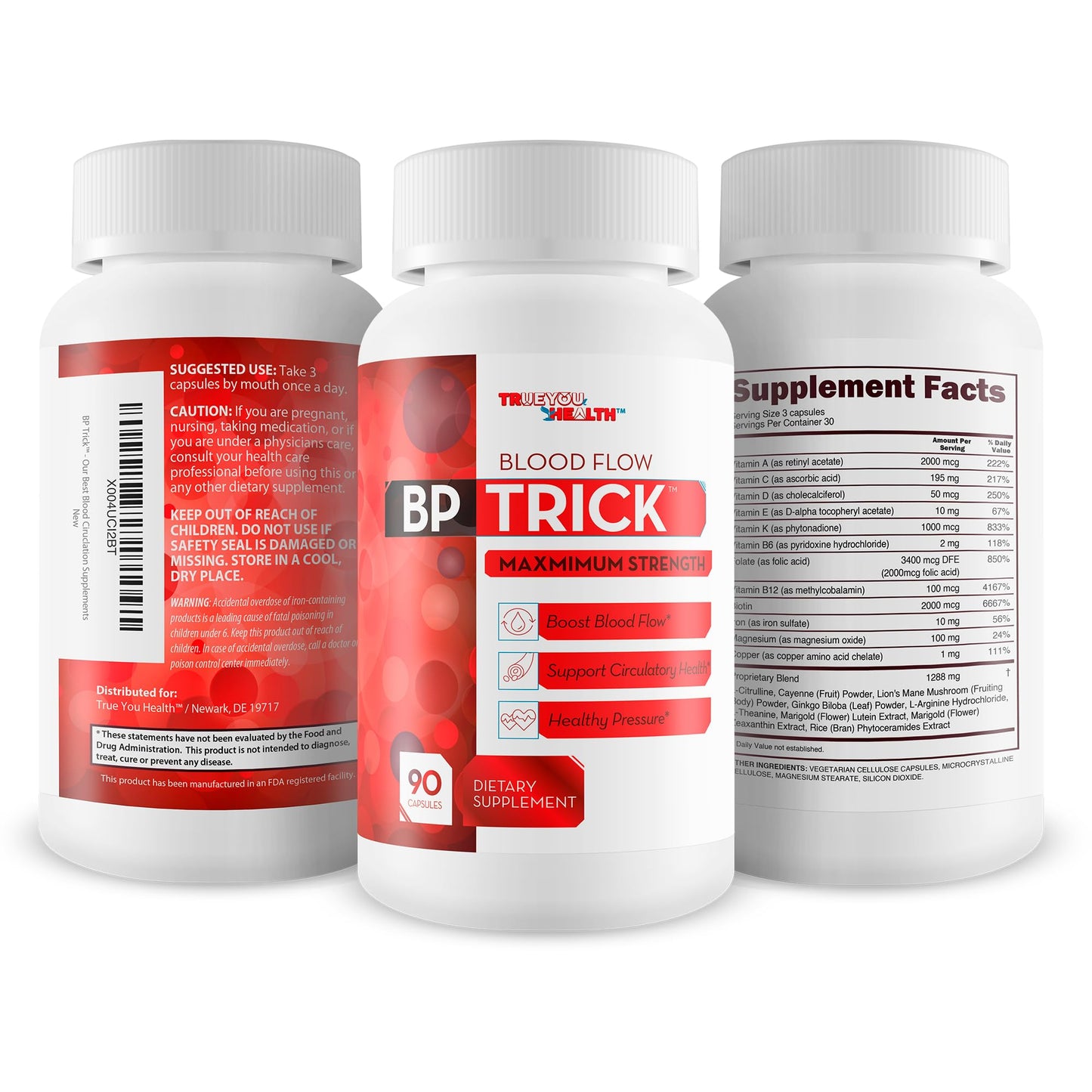 True You Health BP Trick Blood Flow Booster Capsule, 90 Capsules