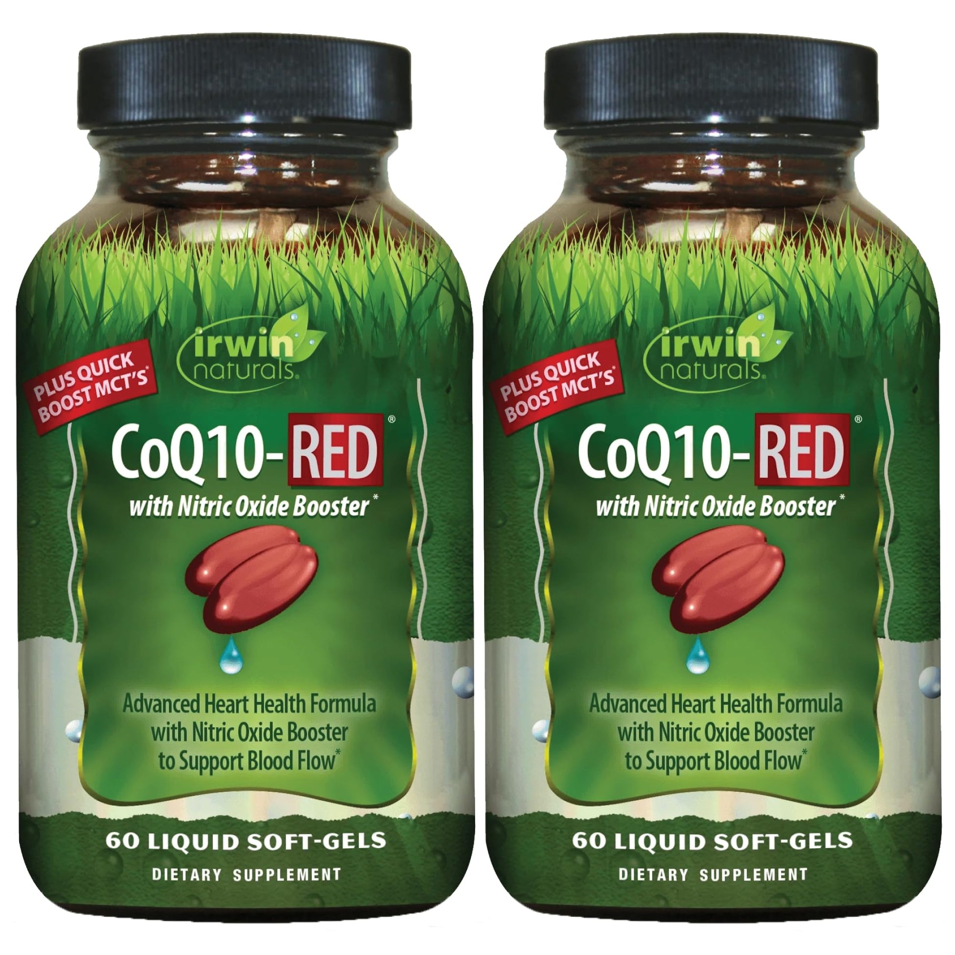 Irwin Naturals CoQ10-RED with Nitric Oxide Booster & MCTs Softgels, 60 Count, 2-Pack