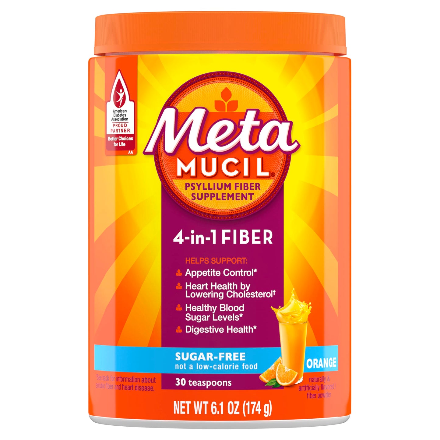 Metamucil 4-in-1 Daily Fiber Supplement Powder 6.1 oz
