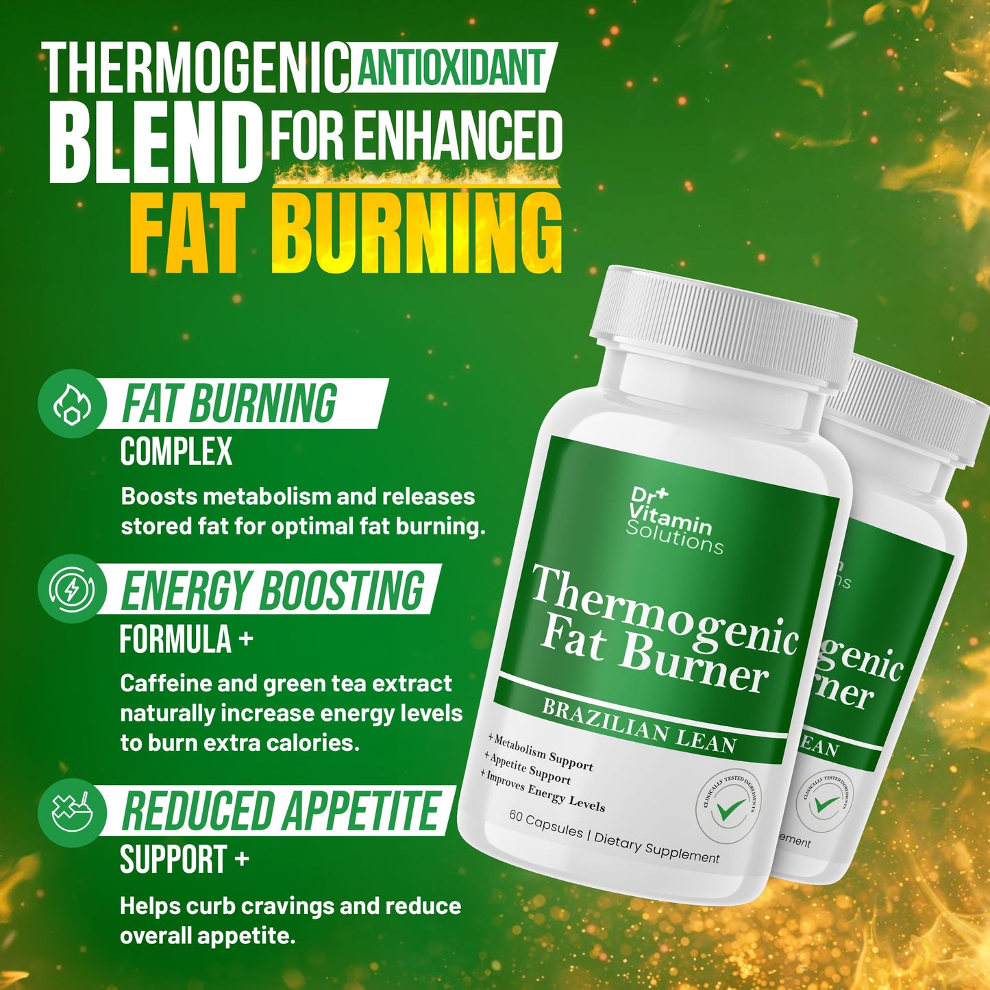 DR VITAMIN SOLUTIONS Thermogenic Fat Burner for Women and Men Capsules 120 Count