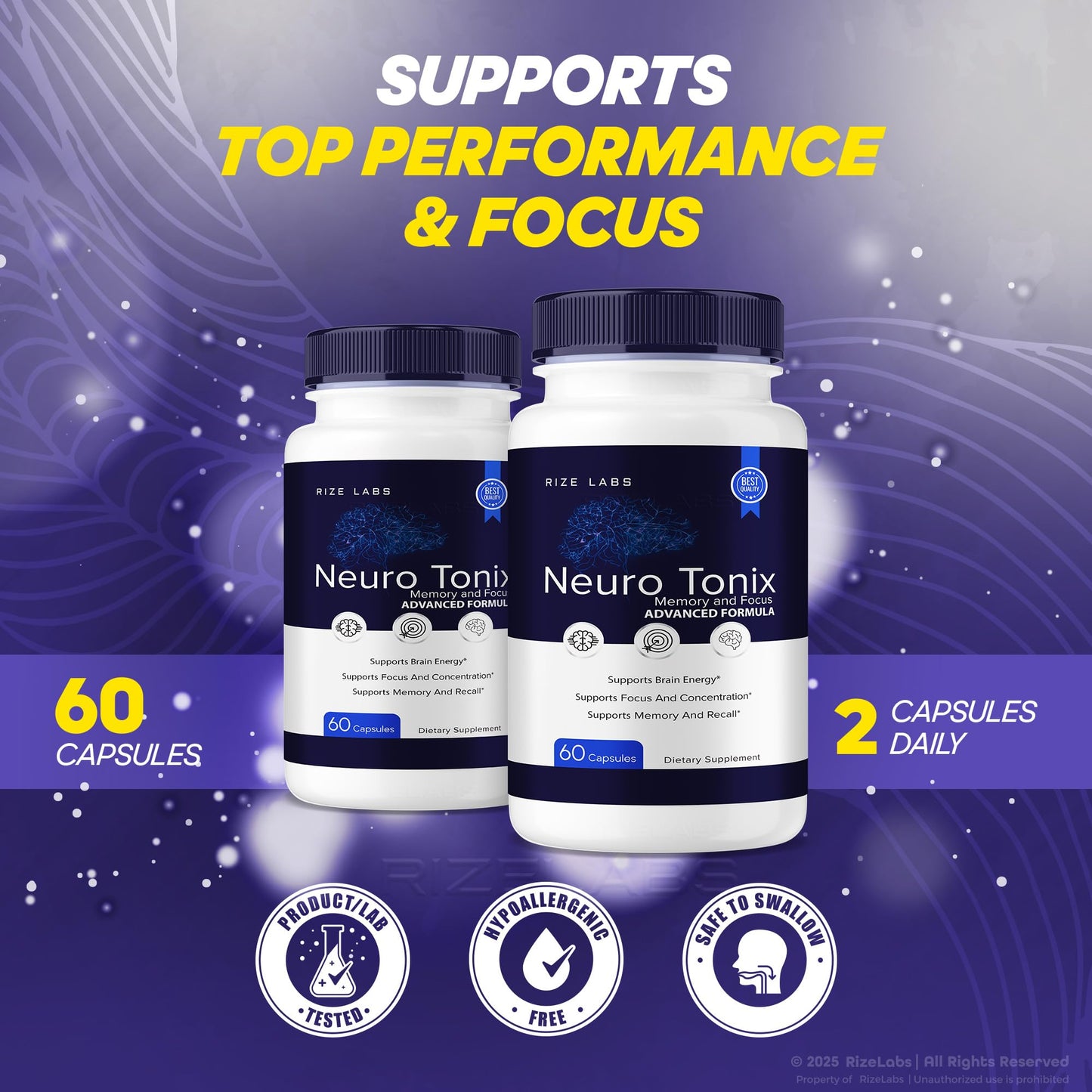 Rize Labs Neuro Tonix Advanced Formula, 120 Capsules
