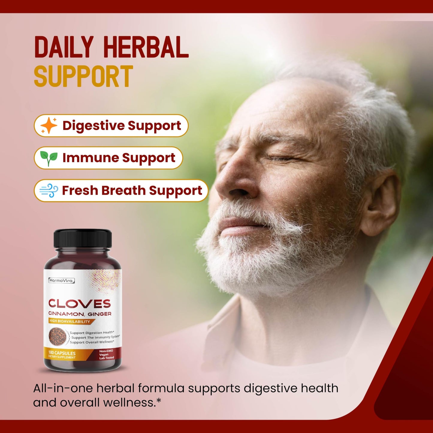 HarmoVira Liposomal Cloves Supplement with Cinnamon, Ginger, Turmeric, Oregano & Black Pepper Capsules, 180