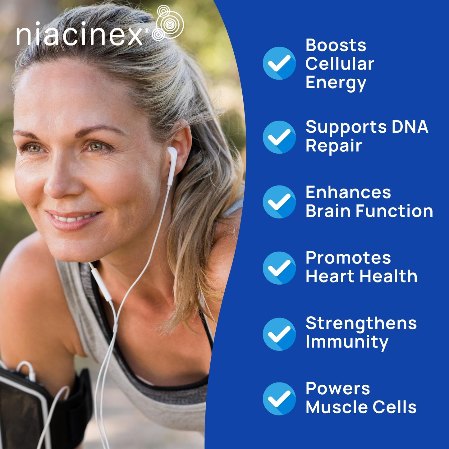 Niacinex NAD+ Supplement 600mg Pure Nicotinamide Riboside (NR) Capsule, 60 Count