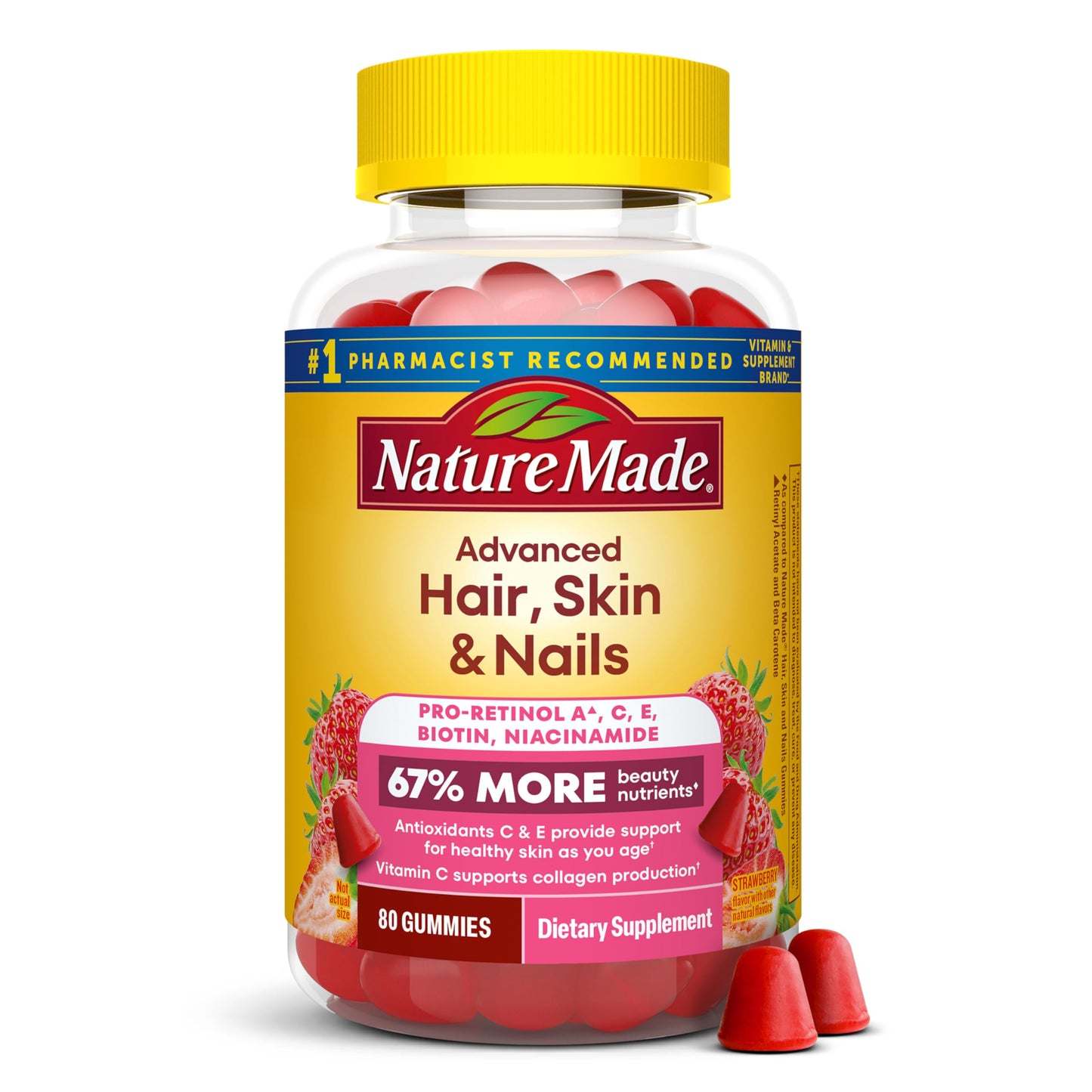 Nature Made Advanced Hair Skin and Nails Gummies 80 Gummies