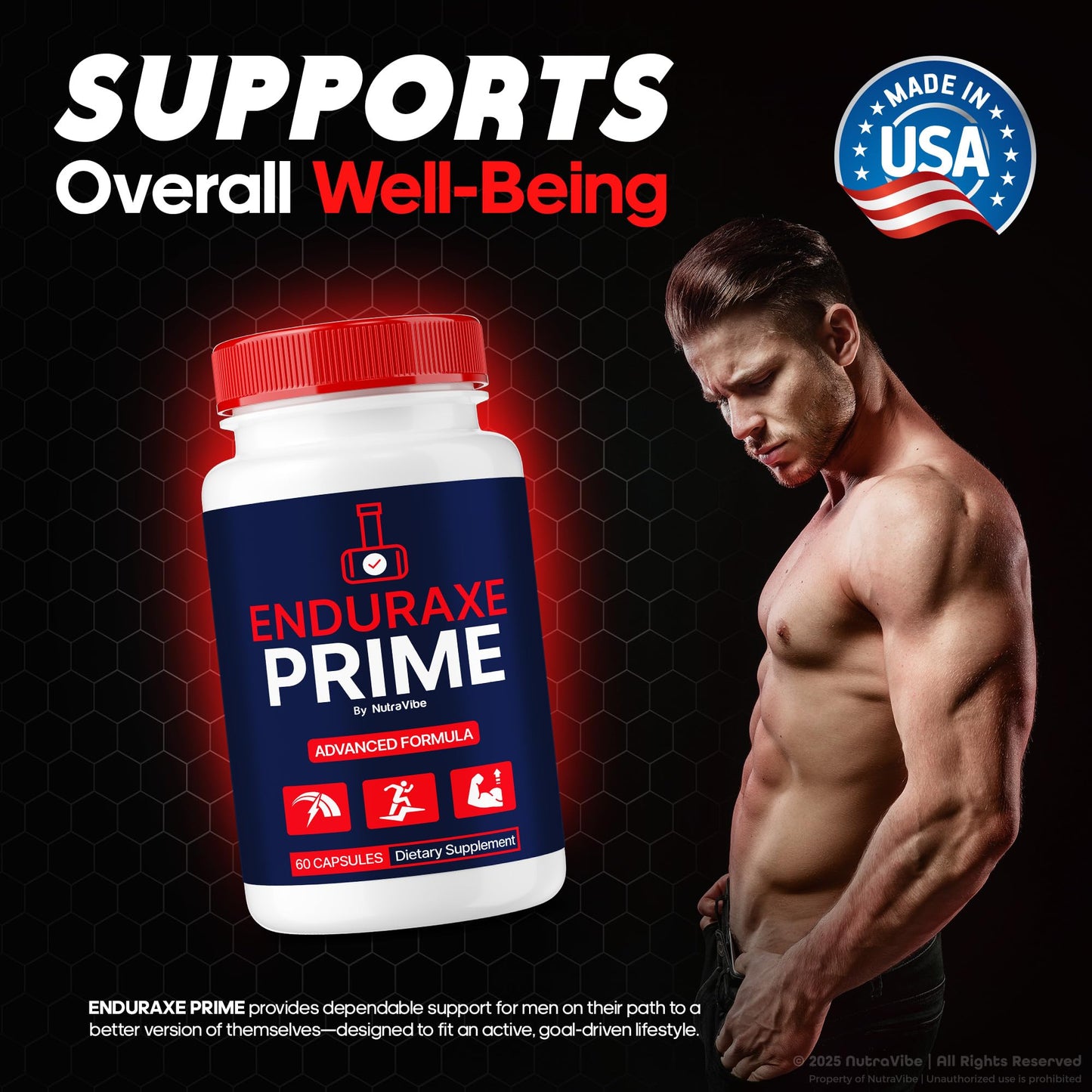 NutraVibe Enduraxe Prime Pills for Men Capsule, 120 Capsules