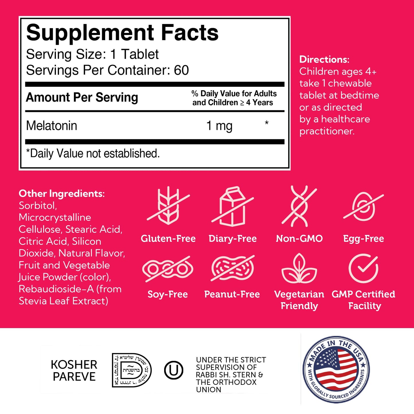 Zahler Junior Melatonin Tablet 60 Count