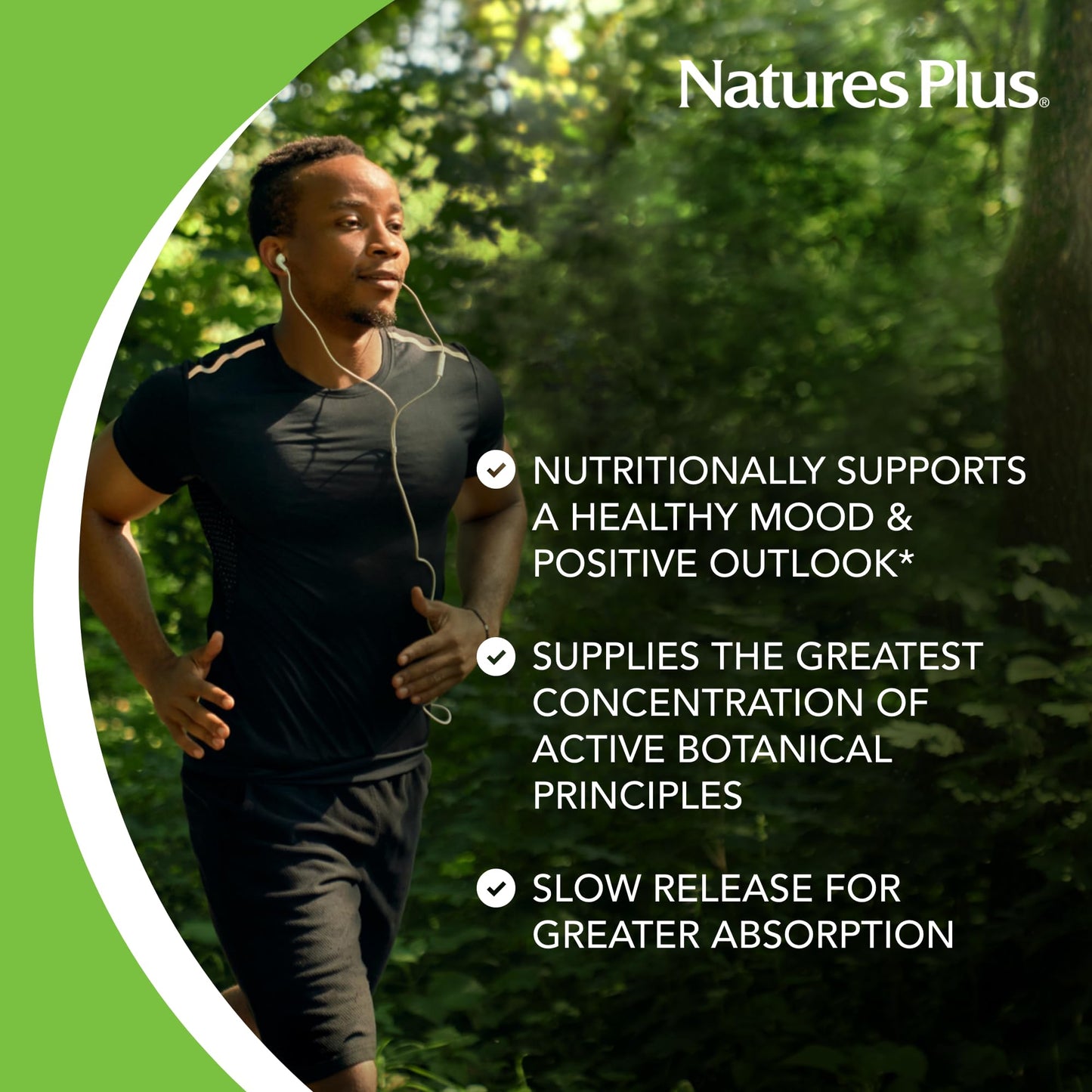 NaturesPlus Herbal Actives St John's Wort Extended Release 60 Tablets