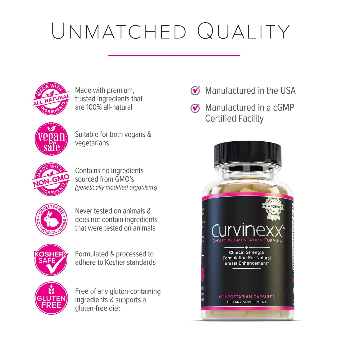 Curvinexx Natural Breast Toning and Firming Supplement, 180 Capsules