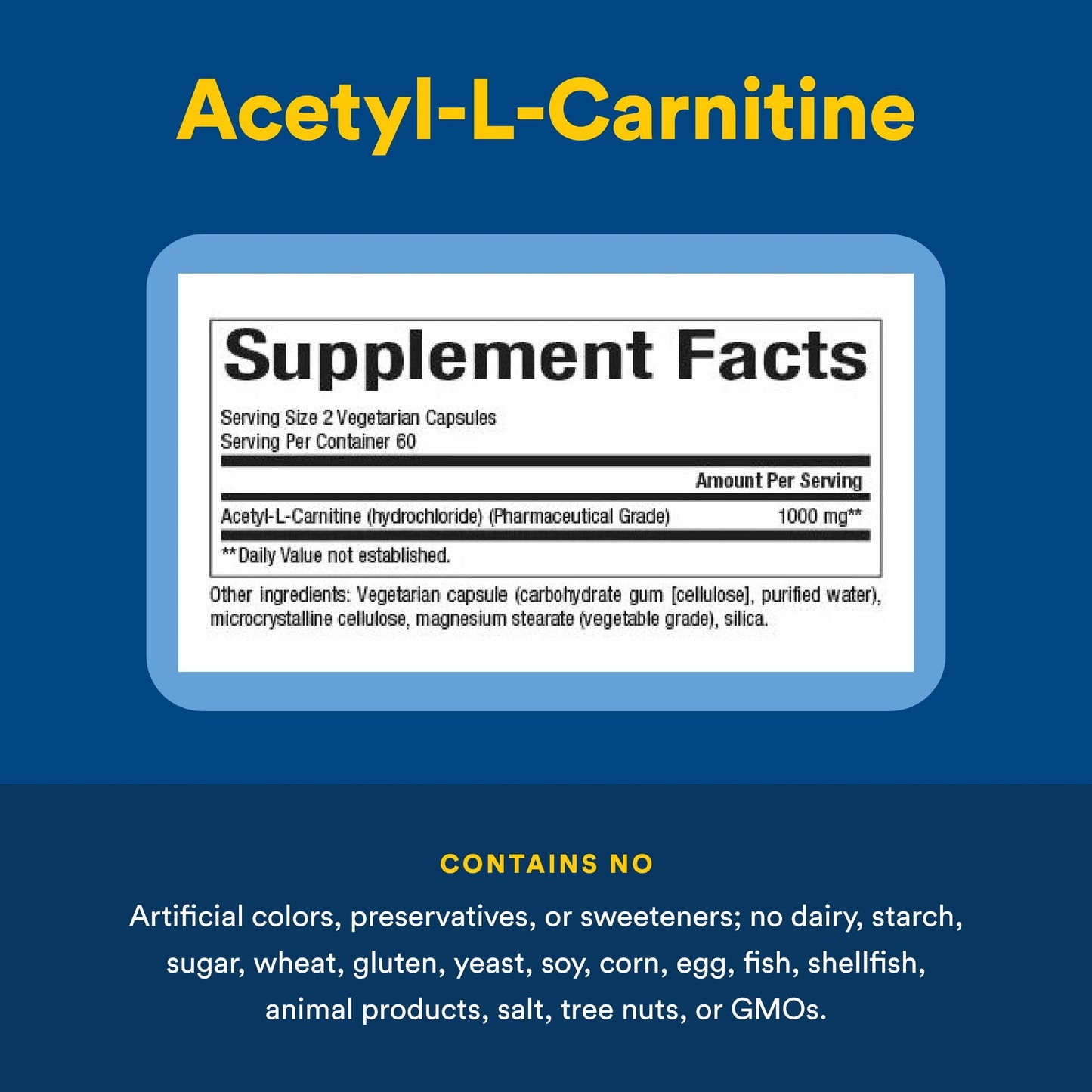 Natural Factors Acetyl L-Carnitine 500 mg, 120 Capsules