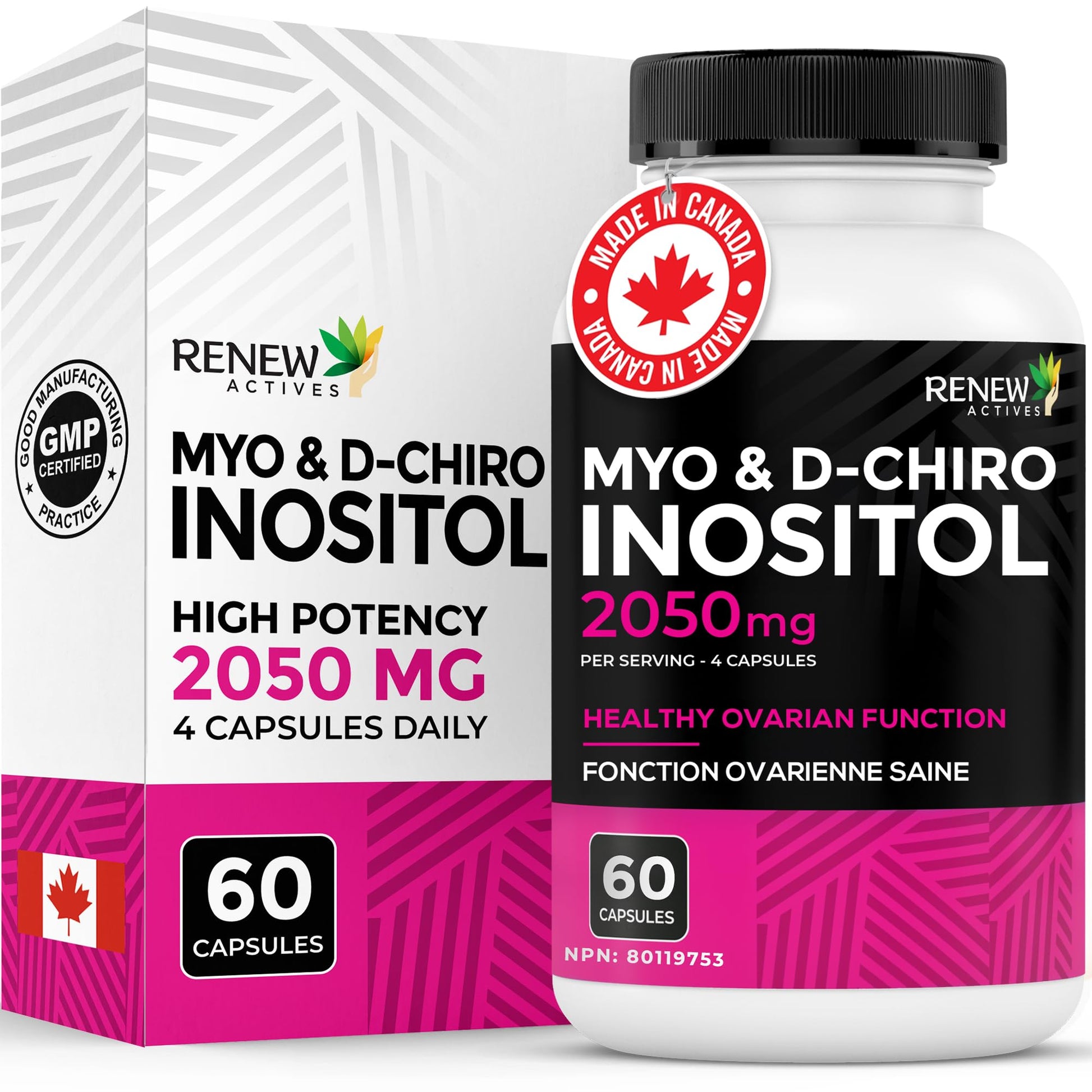 Renew Actives Myo-Inositol & D-Chiro Inositol Capsules, 60 Capsules