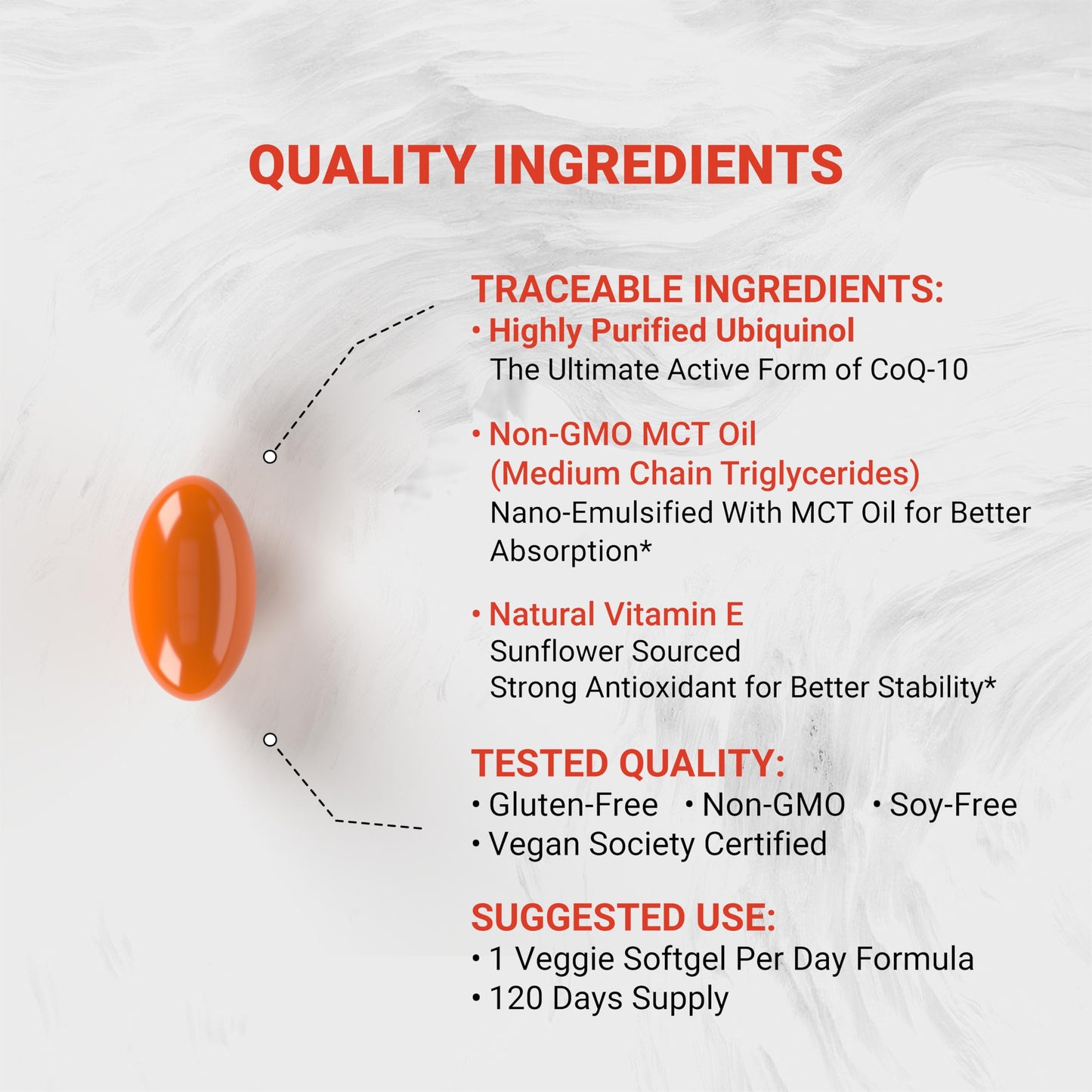 Naturalis Ubiquinol 100mg CoQ-10 Emulsified in MCT Oil Softgels, 120 Count