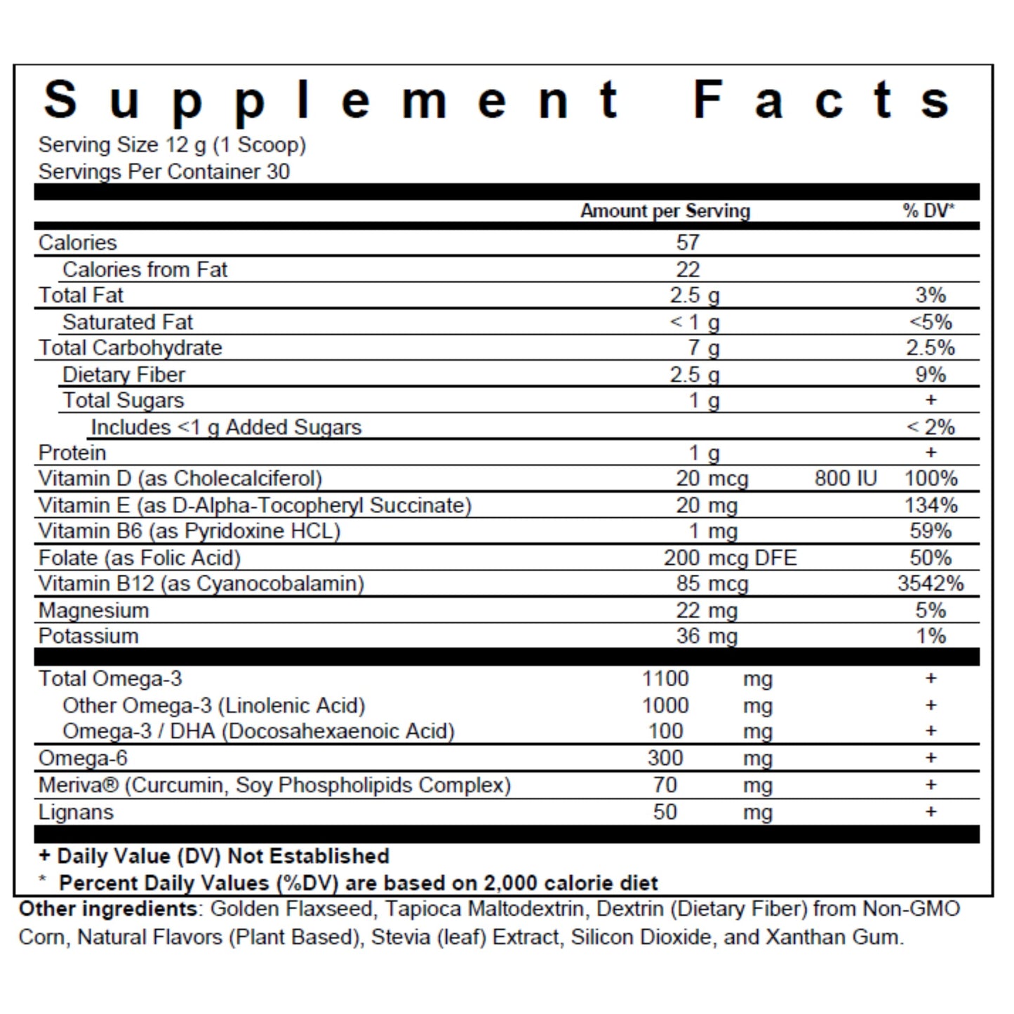 BioPharma Scientific NanOmega Plant-Based Omega-3 Flaxseed + DHA Vegan Powder 12.7 Ounce
