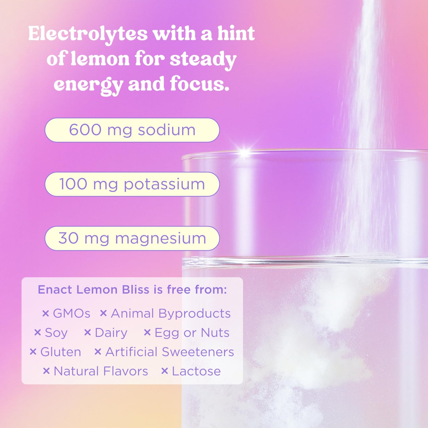 Enact Hydration Electrolyte Powder for POTS, High Sodium, Lemon Bliss, 4 Count