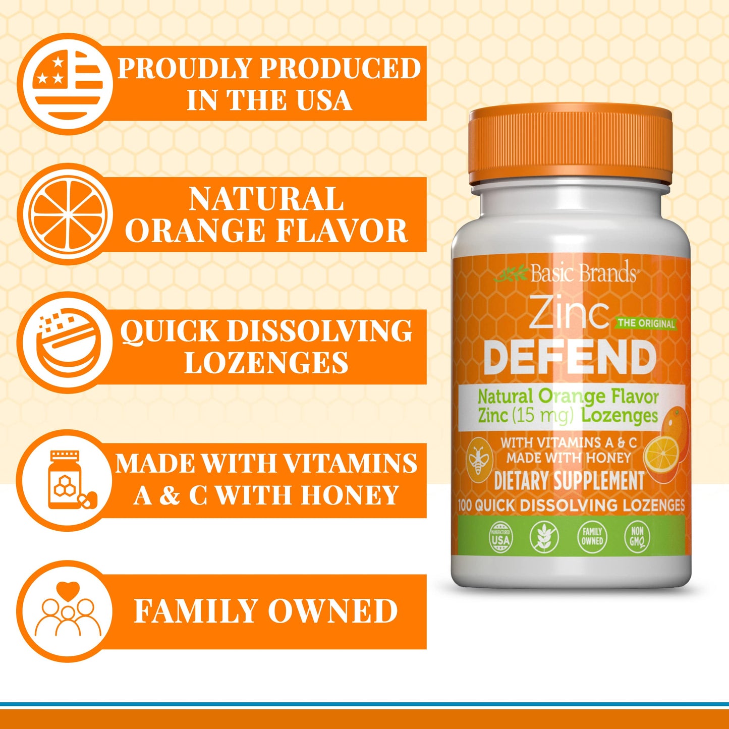 Basic Brands Zinc Orange Defend Tablets 200