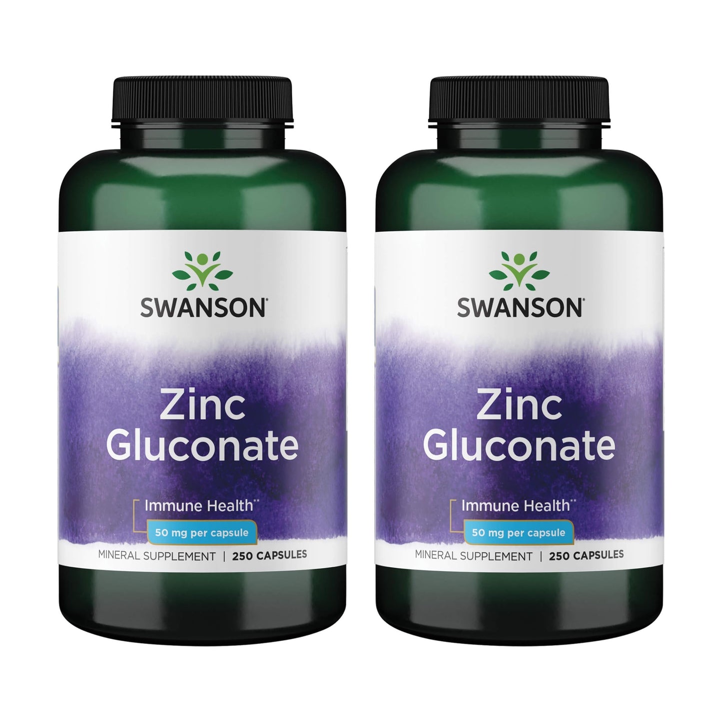 Swanson Zinc Gluconate Capsules, 250 Capsules