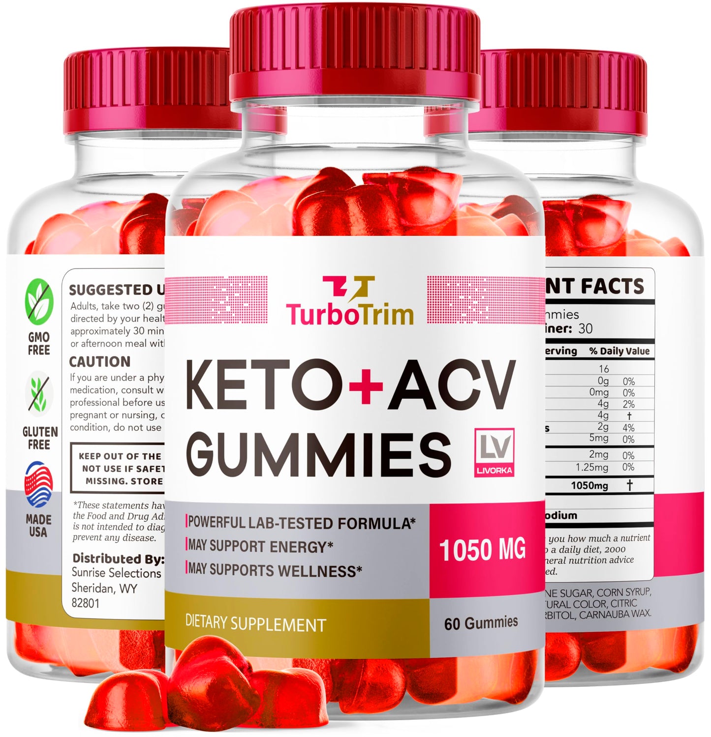 LIVORKA Turbo Trim Keto ACV Gummies, 300 Gummies