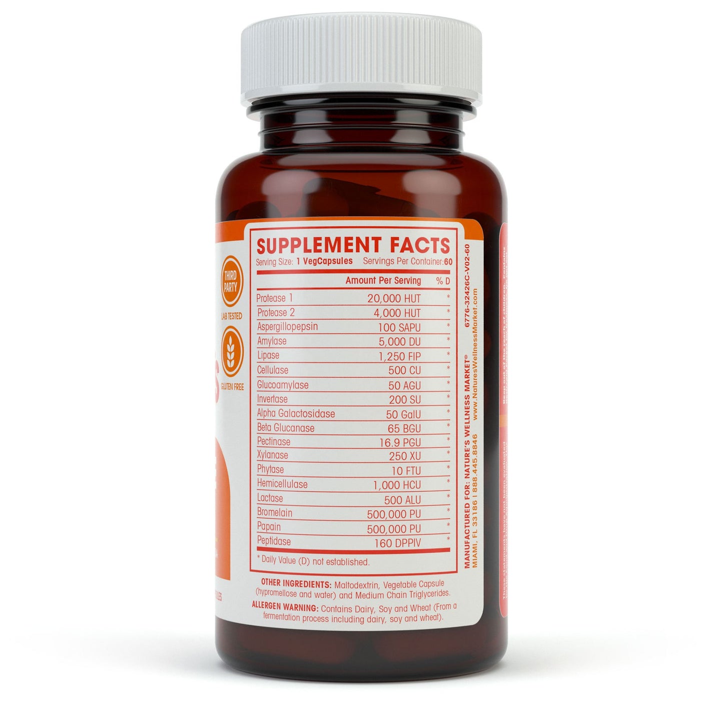Natures Wellness Digestive Enzymes Complete Capsule 60 Count