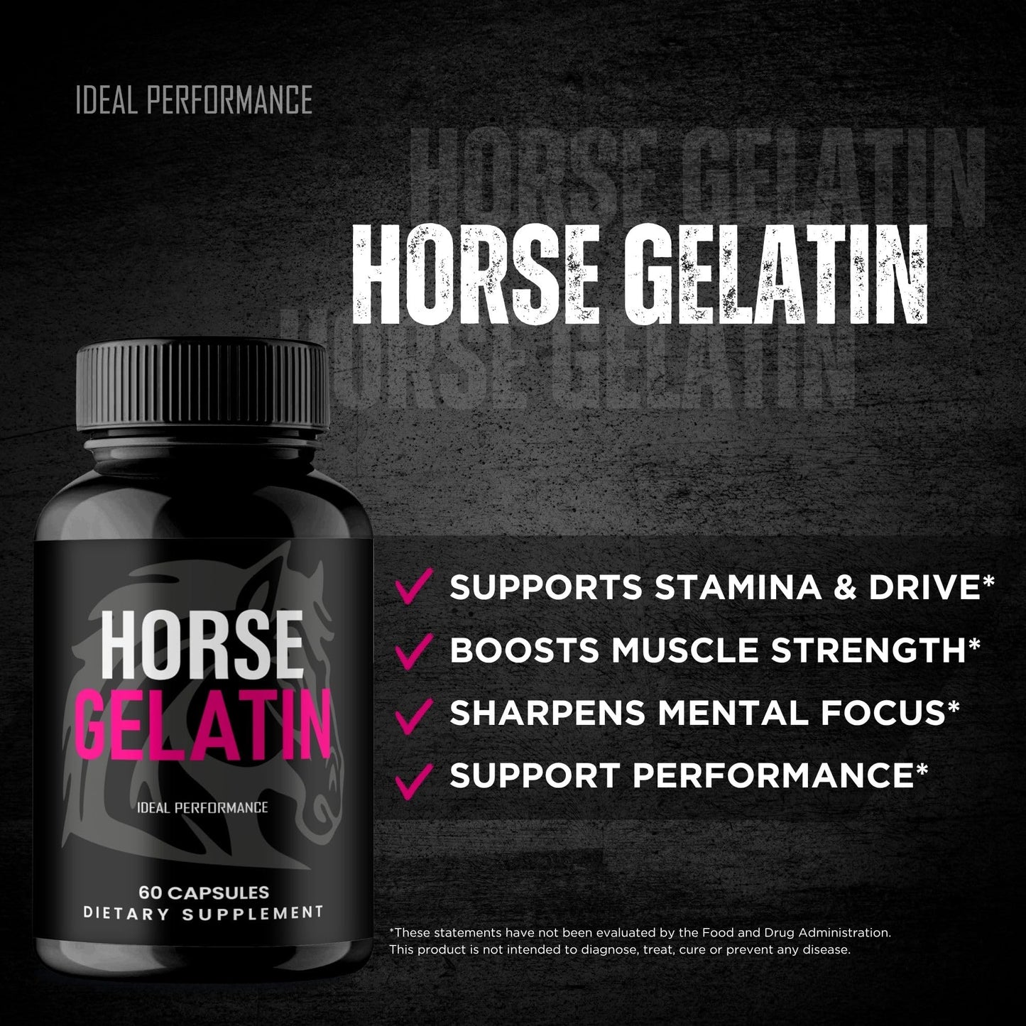 IDEAL PERFORMANCE Horse Gelatin Capsules, 300 Capsules