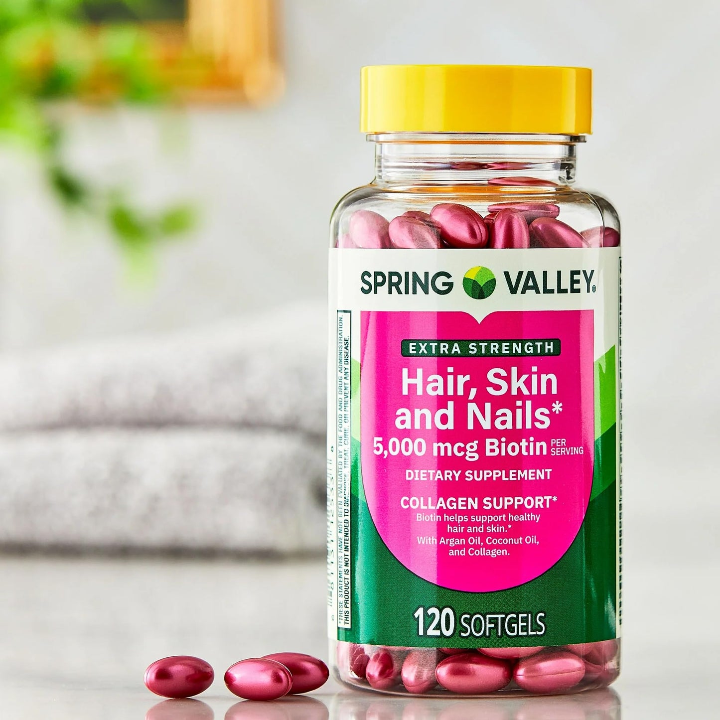 SUREFECT Spring Valley Extra Strength Hair Skin & Nails Collagen Support Softgels, 120 Count