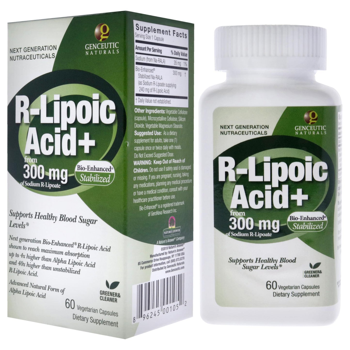 Genceutic Naturals R-Lipoic Acid Dietary Supplement Capsule 60 Capsules