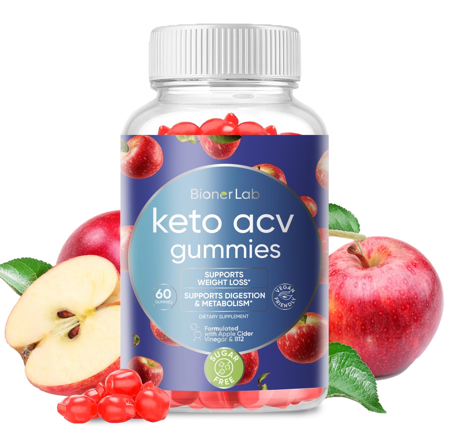 BionerLab Keto ACV Advanced Weight Loss Gummies, 60 Gummies