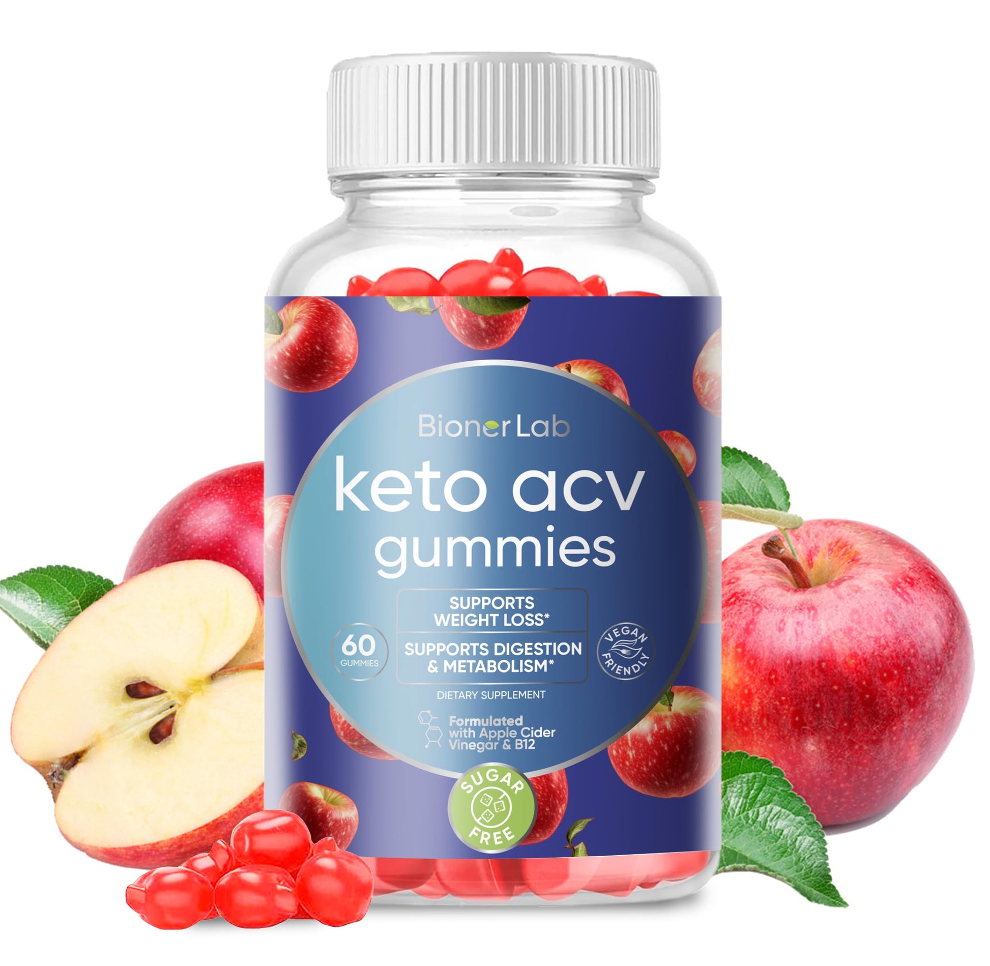 BionerLab Keto ACV Advanced Weight Loss Gummies, 60 Gummies