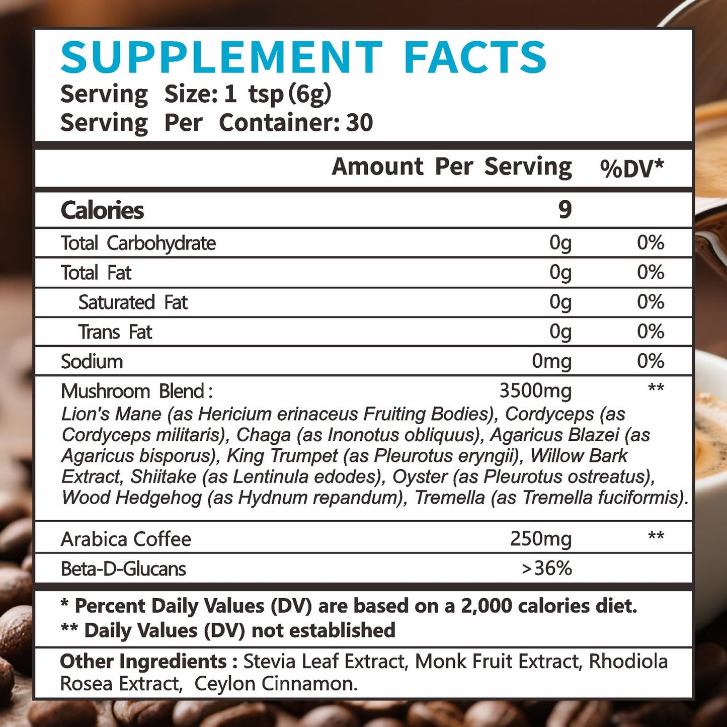 Pureverve Organic Mushroom Coffee Instant Powder, 10 Mushroom Powder Blend, 6.34 Ounce