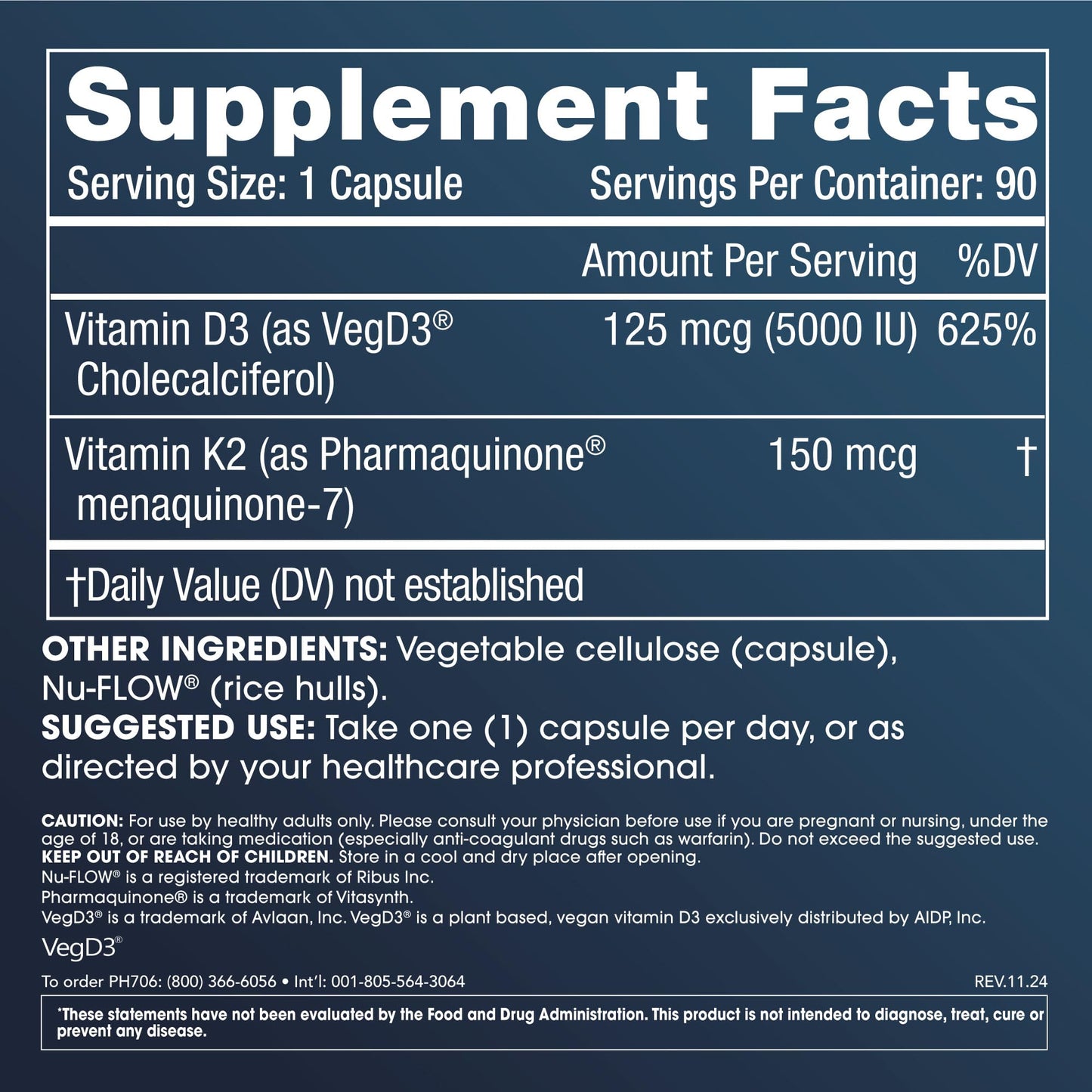 ProHealth Vitamin D3 + K2 90 Capsules