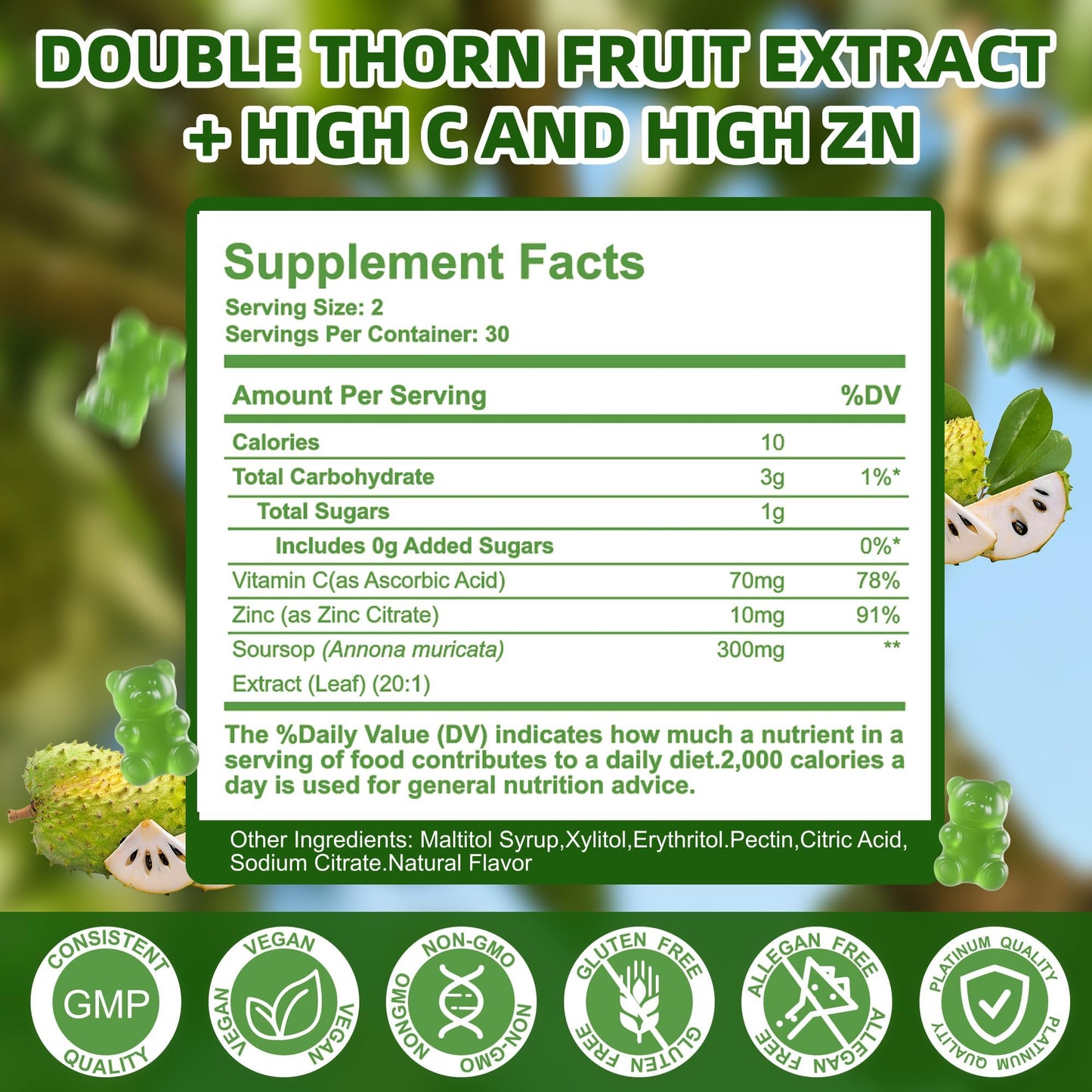 Wllbdloig Soursop Graviola Gummies 2 Pack