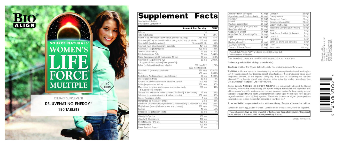 Source Naturals Women's Life Force Multiple, 180 Tablets