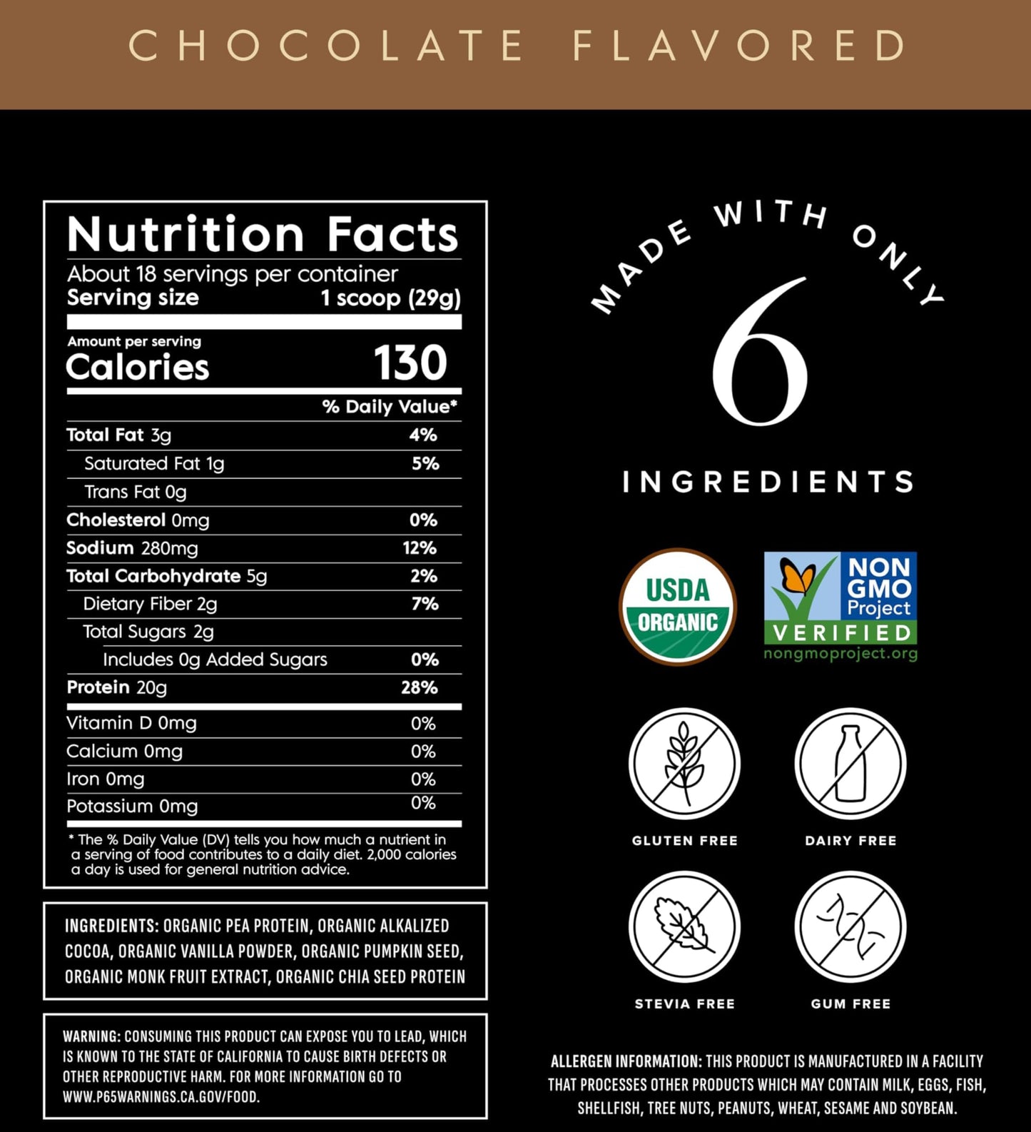 Truvani Organic Plant Based Protein Powder 21.1 oz