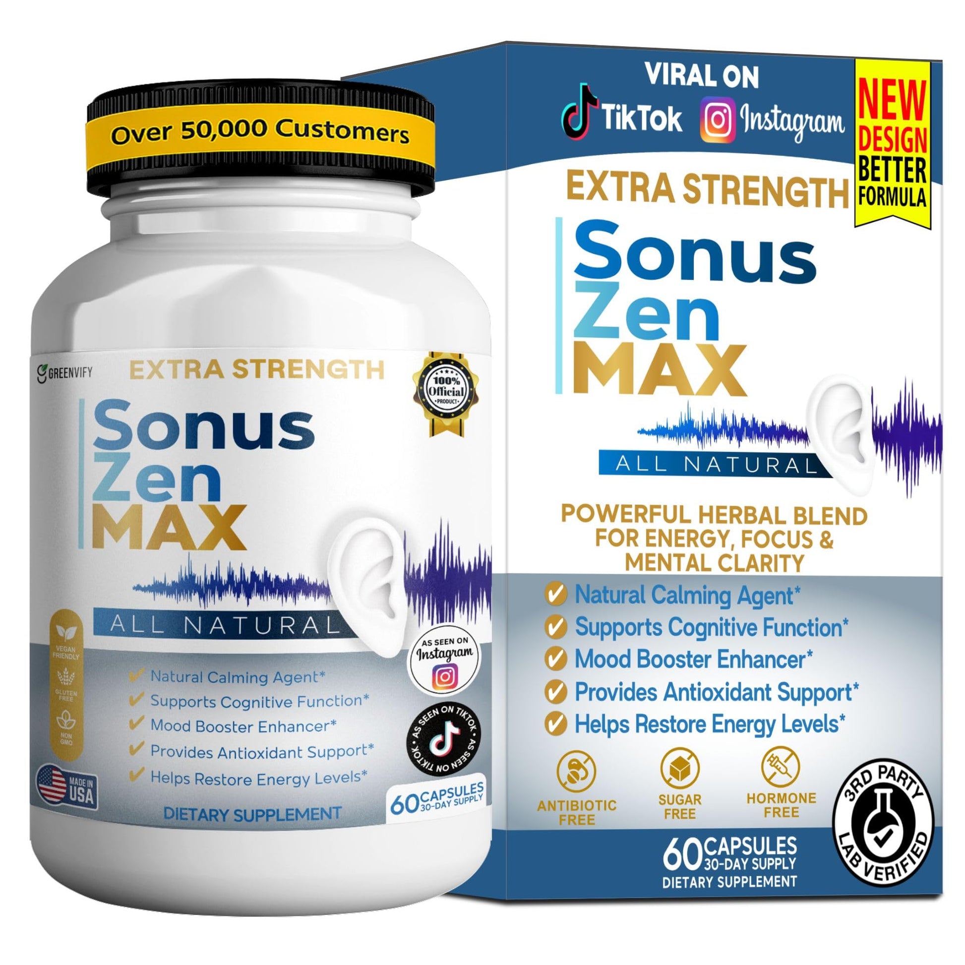 GREENVIFY Sonus Zen MAX Dietary Supplement 60 Capsules