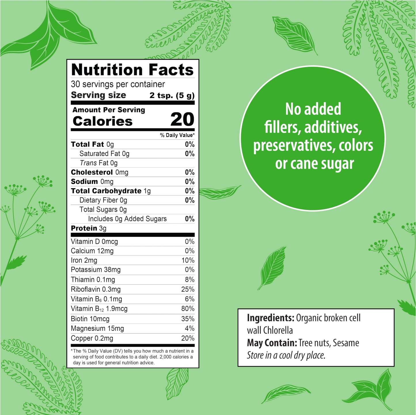 Organic Traditions Chlorella Powder, 1 Count