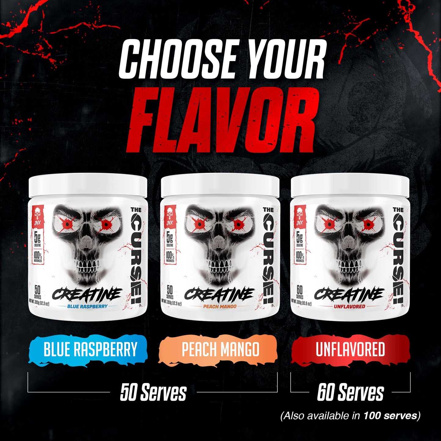 JNX SPORTS The Curse Micronized Creatine Monohydrate Unflavored 500g Powder 17.6