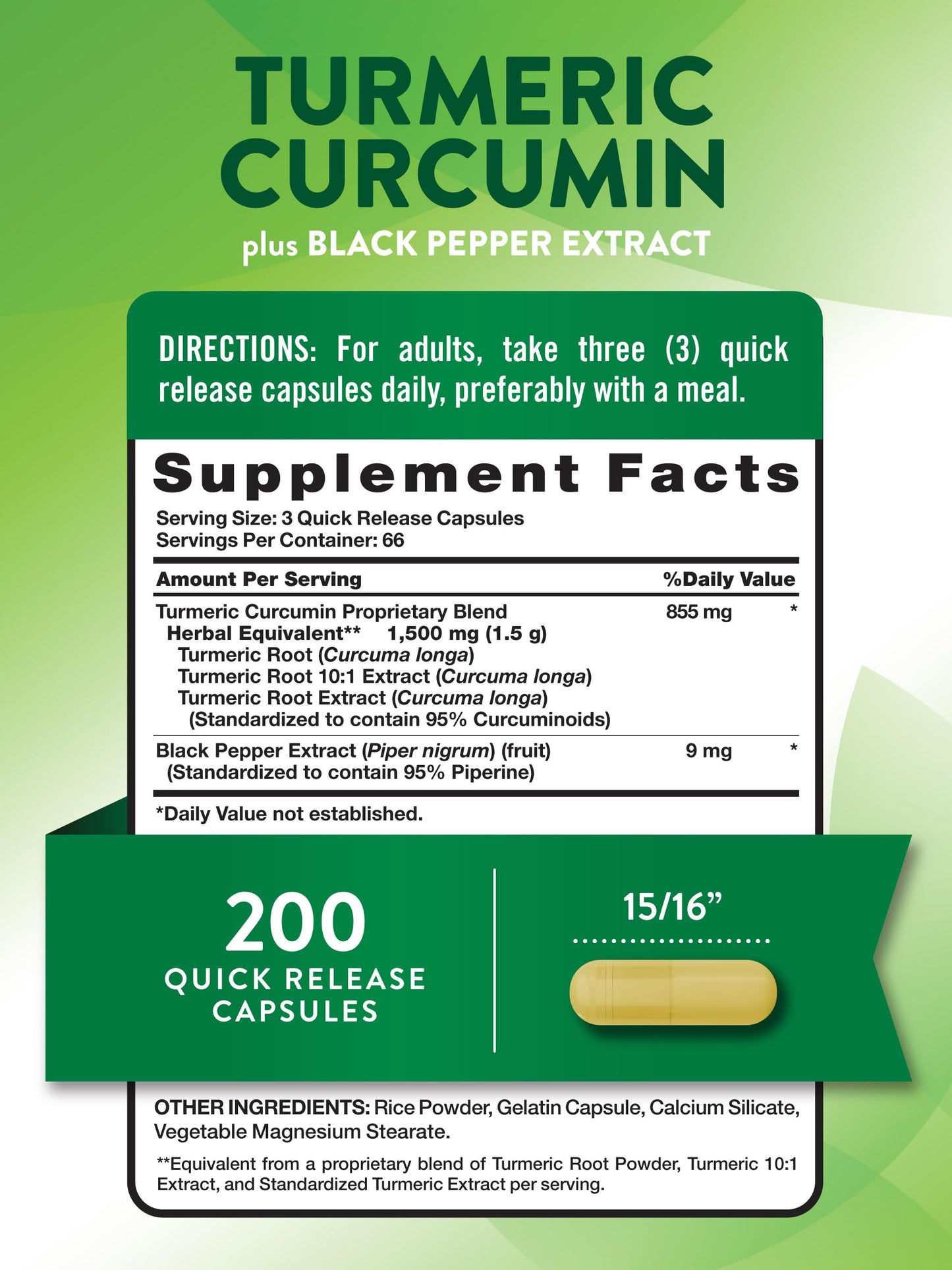 Nature's Truth Turmeric Curcumin Complex Capsules, 200