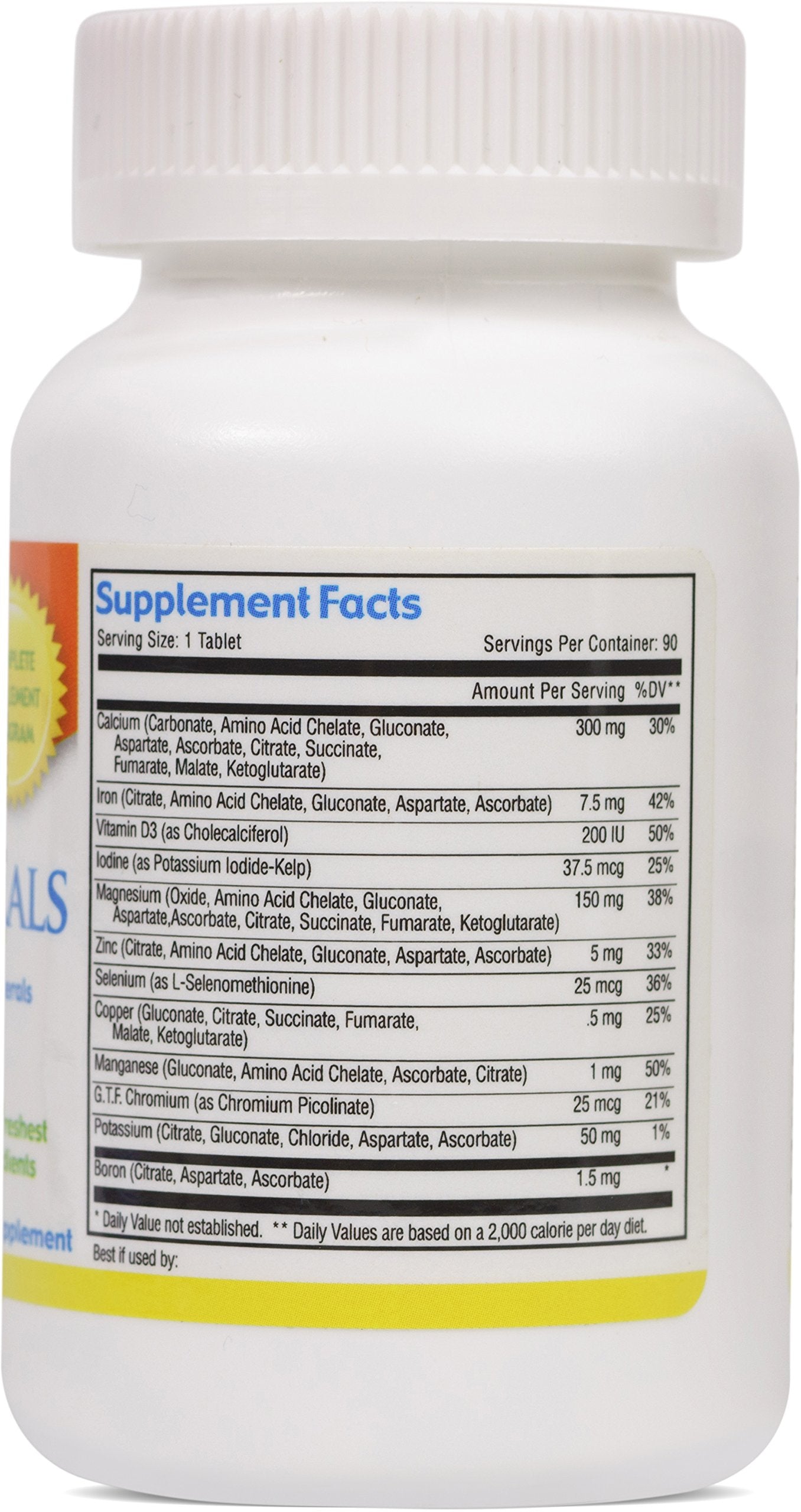 Viva Vitamins Complete Minerals, Regular Strength - Complete Multiple Mineral Supplement with Krebs' Cycle Intermediates, 90 Tablets