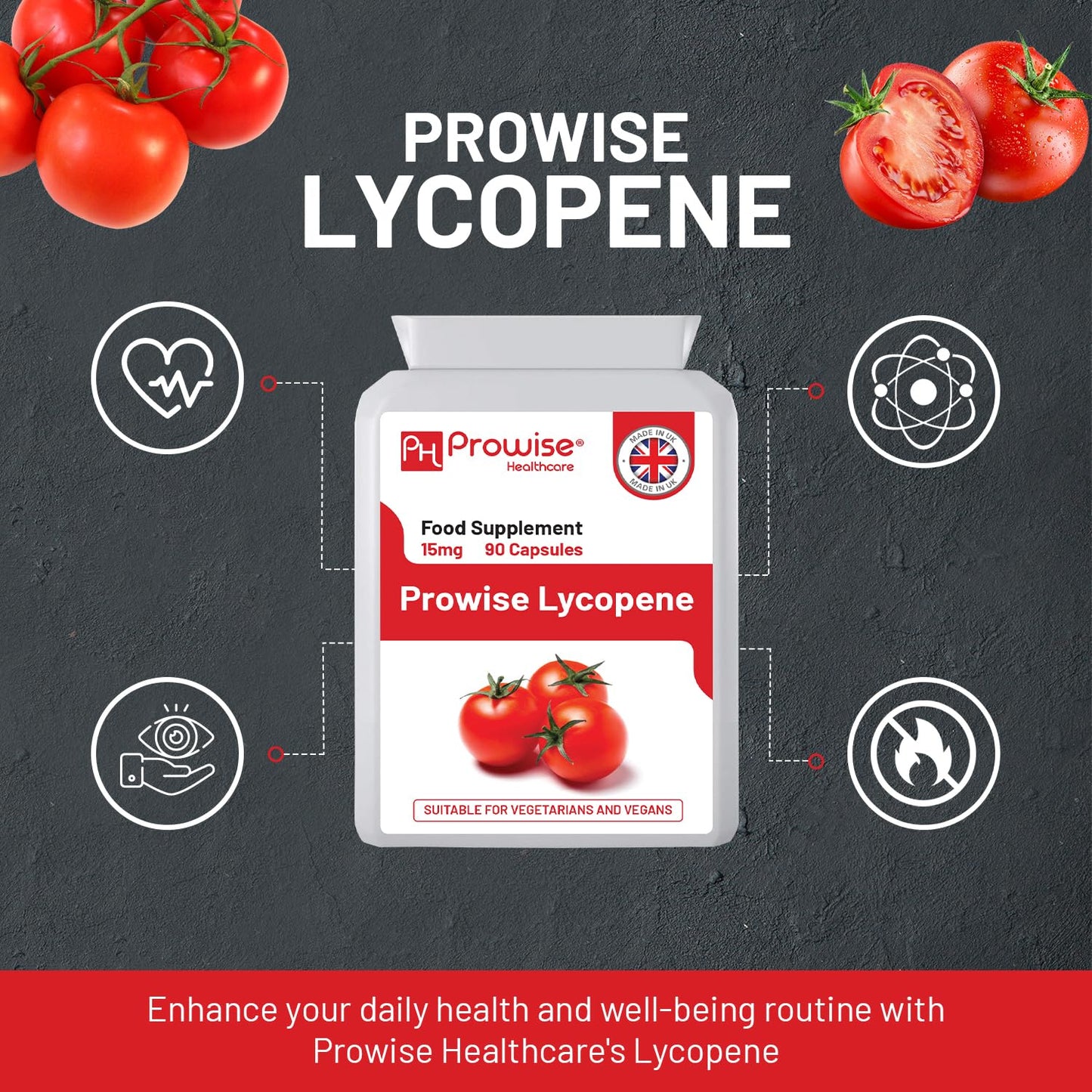 PH PROWISE Healthcare Lycopene 10% Beadlet 15 mg Capsules, 90 Count