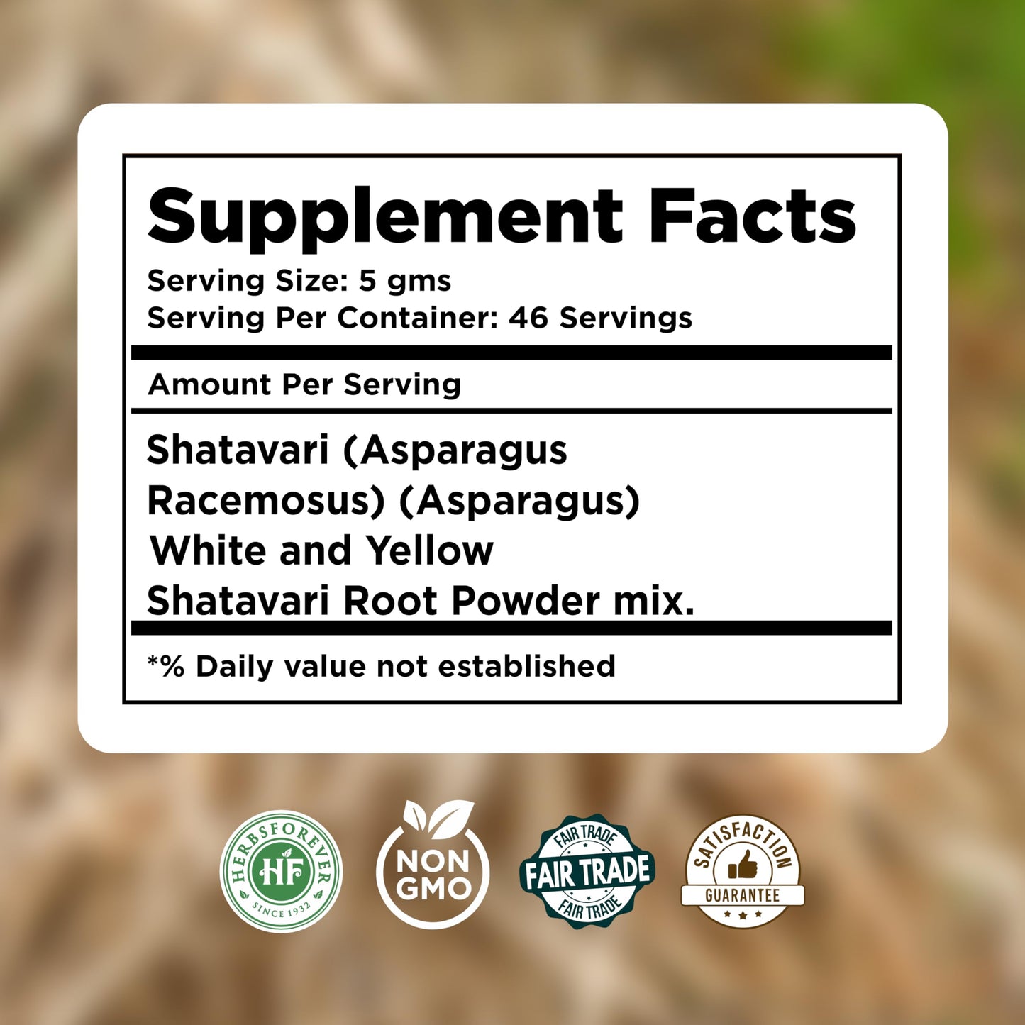 Herbsforever Shatavari (Asparagus Racemosus) Root Powder, 1 Count