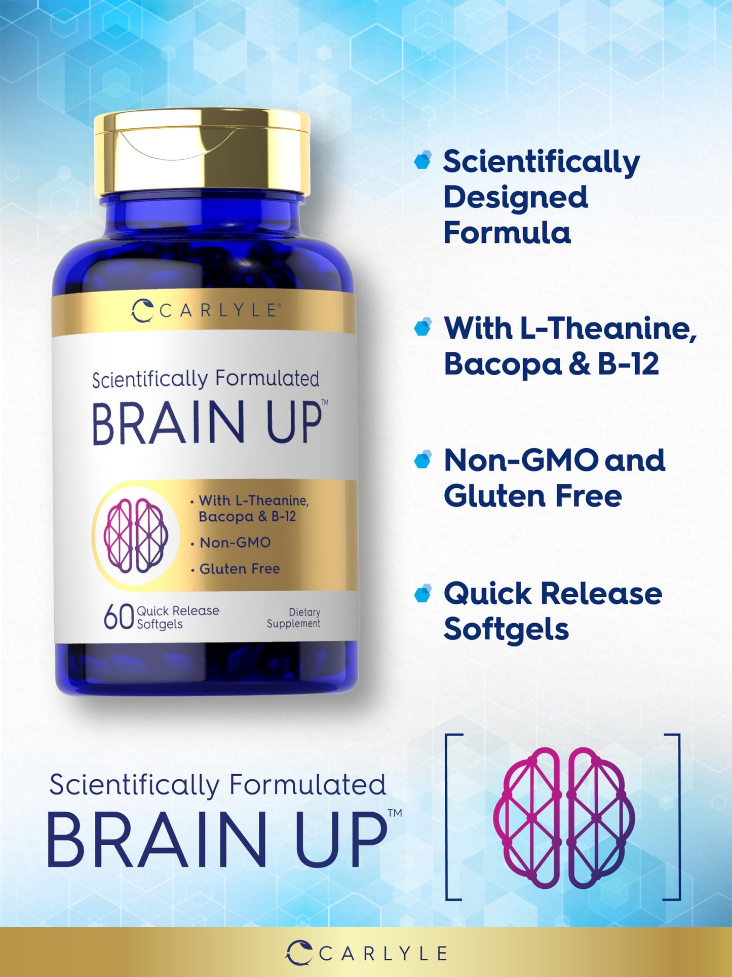 Carlyle Brain Nootropic Supplement Softgels 60 Count