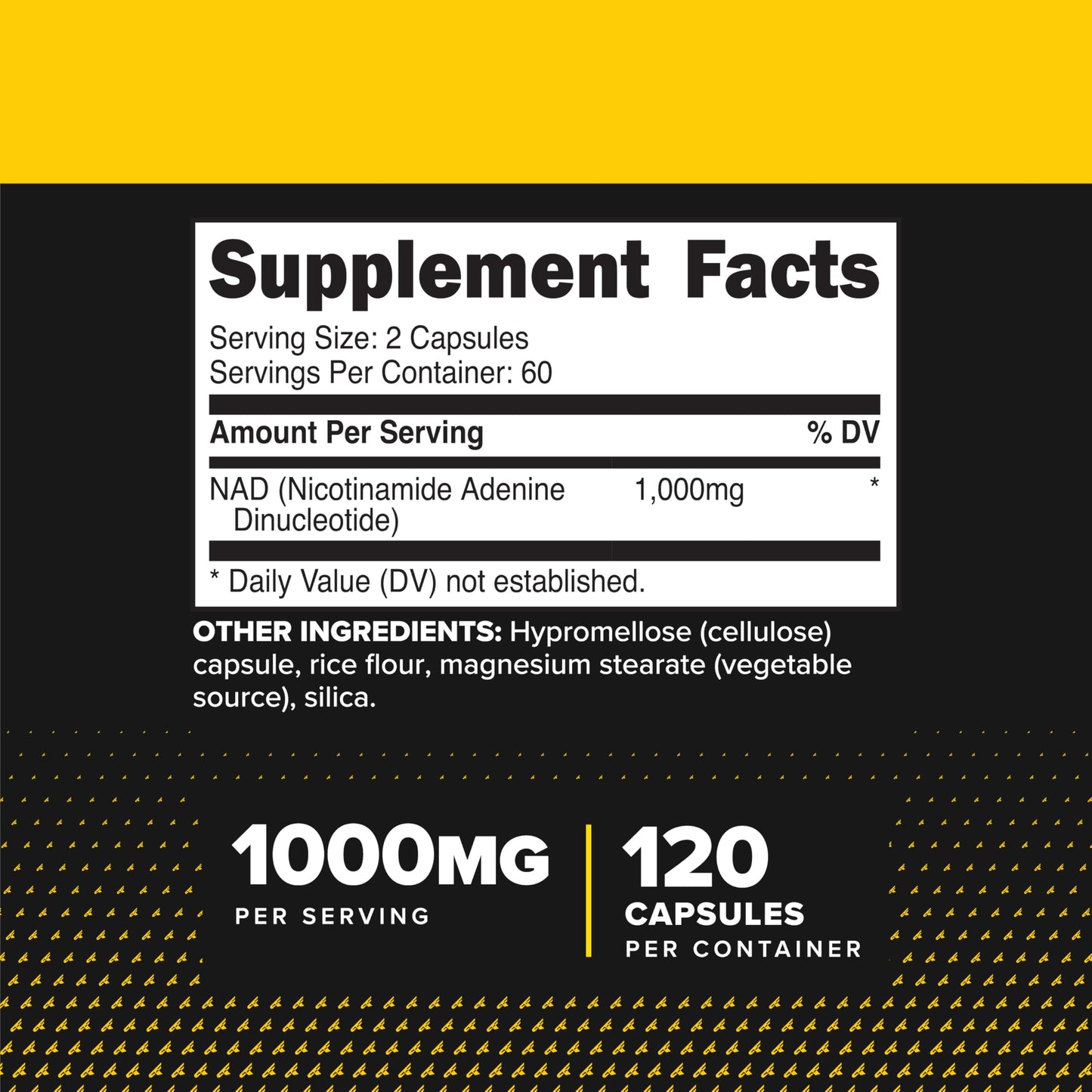Primaforce NAD+ Nicotinamide Supplement (1,000mg) 120 Capsules