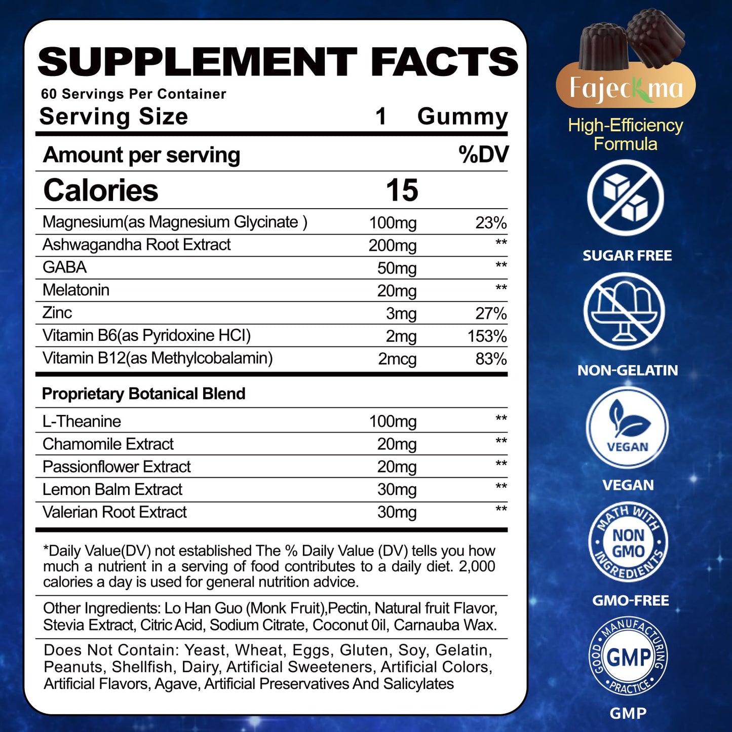 Fajeckma Melatonin 20mg Gummies 120