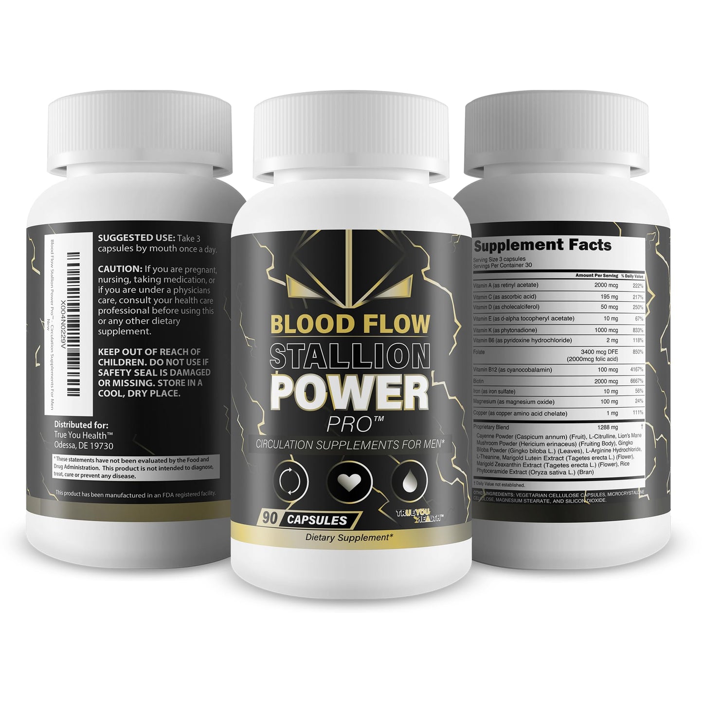 True You Health Blood Flow Stallion Power Pro Capsule, 90 Count