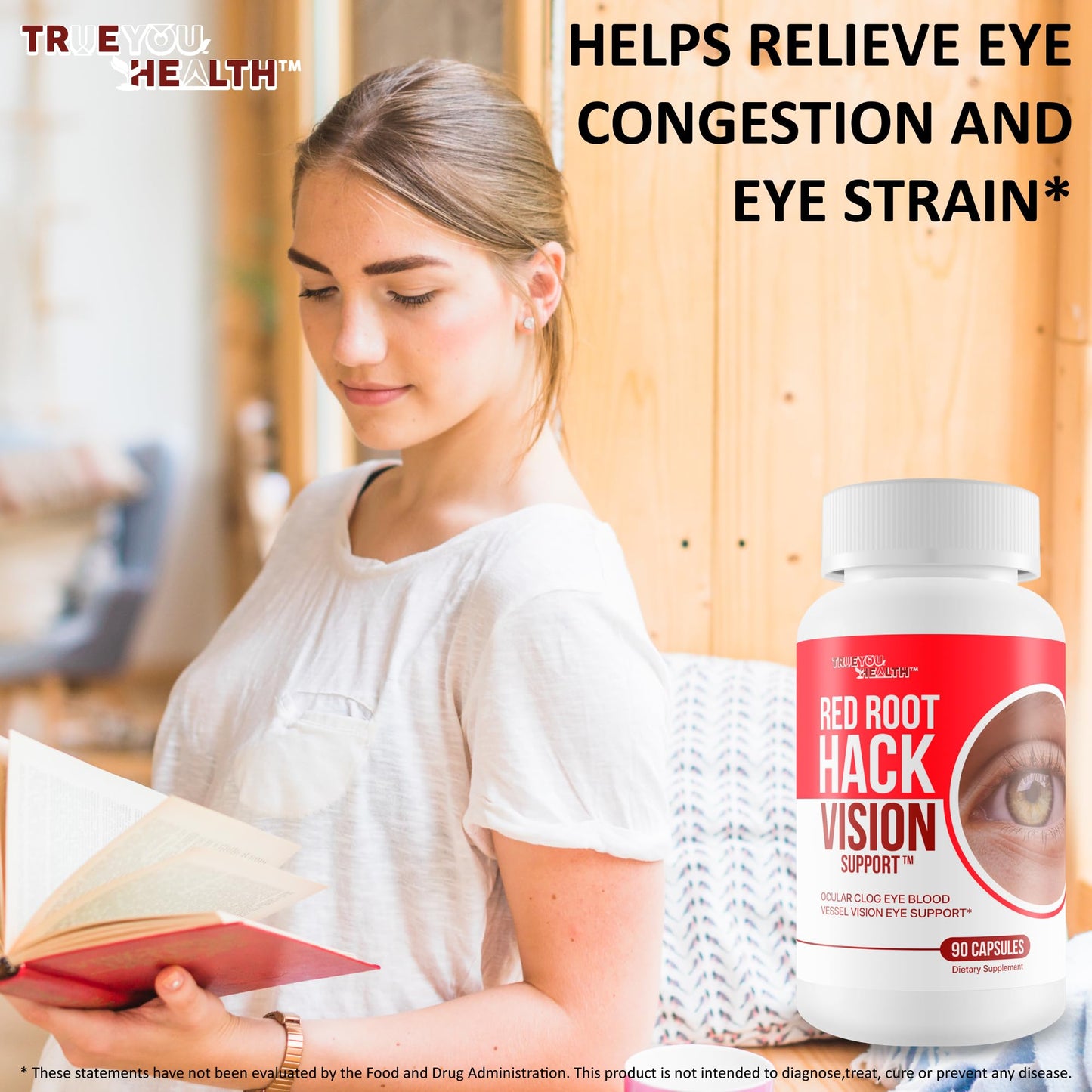 True You Health Red Root Hack Vision Supplement Capsule 90 Count