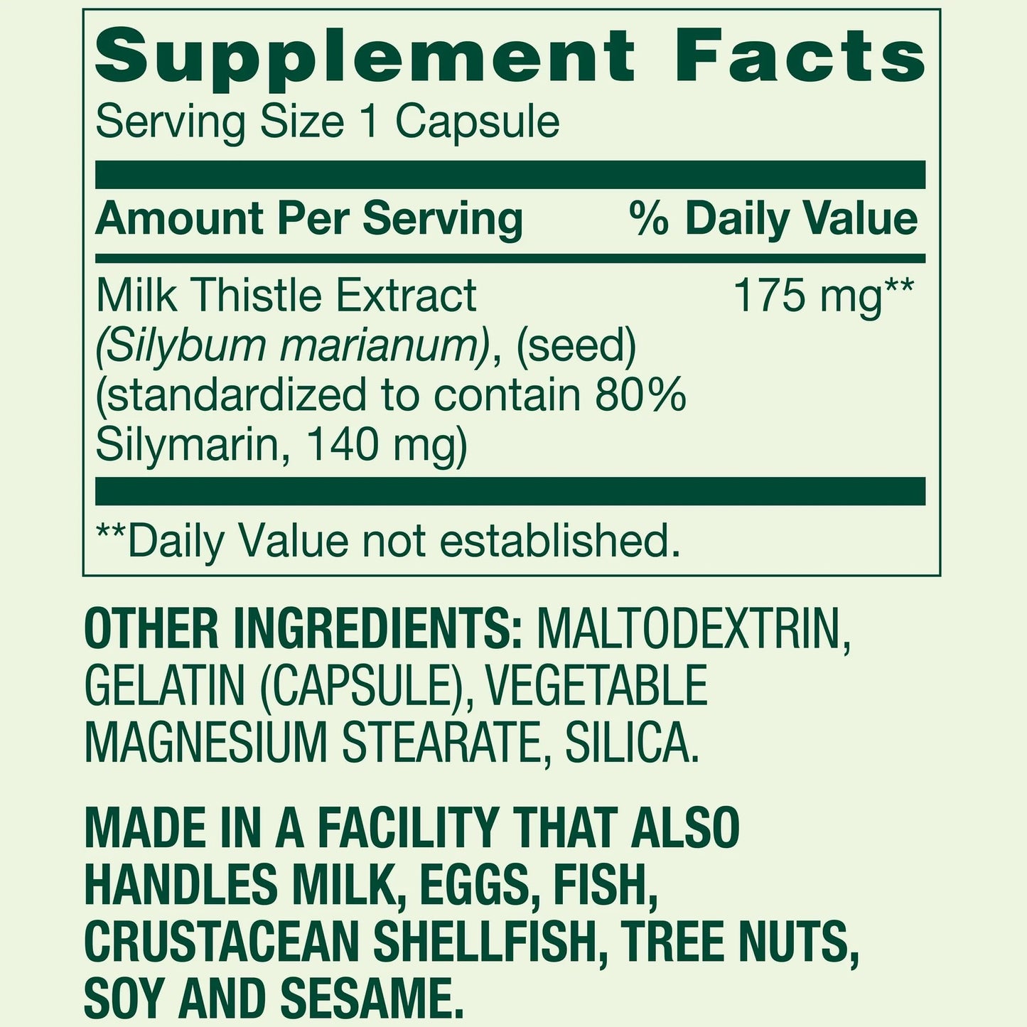 SUREFECT Milk Thistle Extract 175 mg Capsules - 90 Count