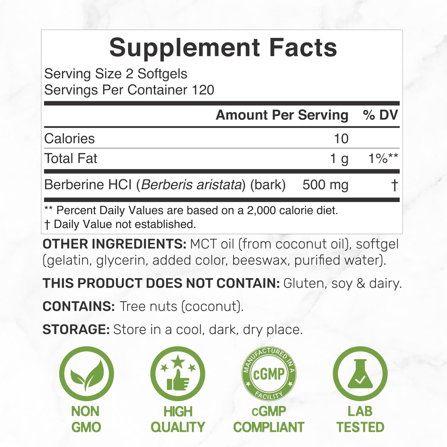 DEAL SUPPLEMENT Berberine 500 mg Softgel, 240 Count