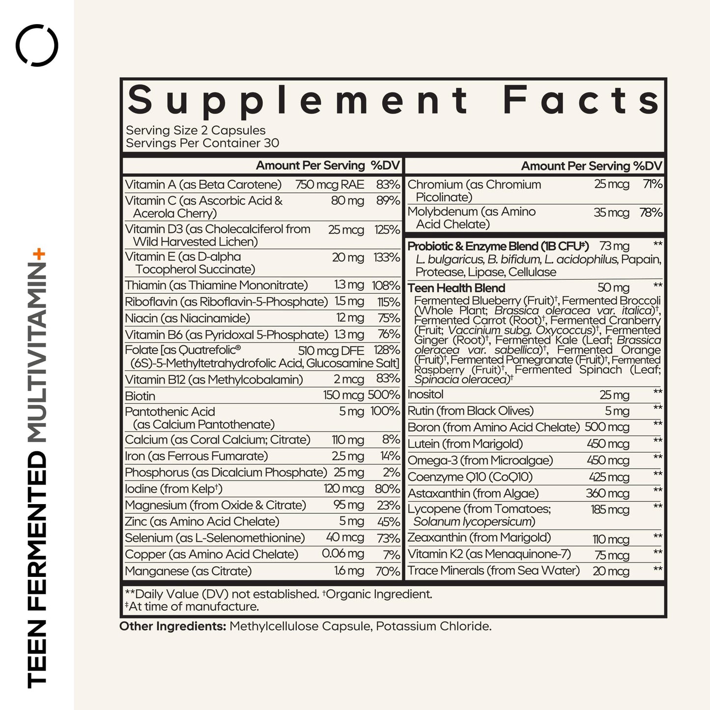 Codeage Teen Multivitamin Supplement Capsule 120 Count